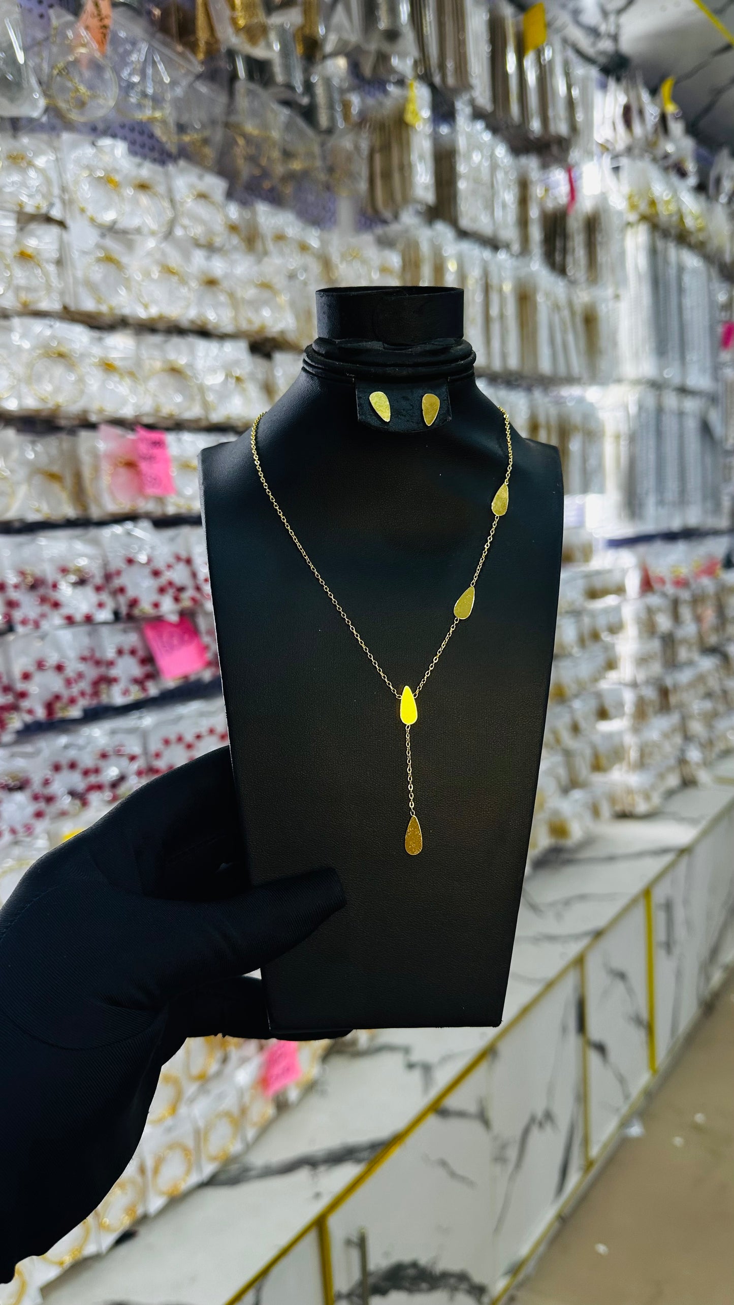 Steel Necklace & Earrings