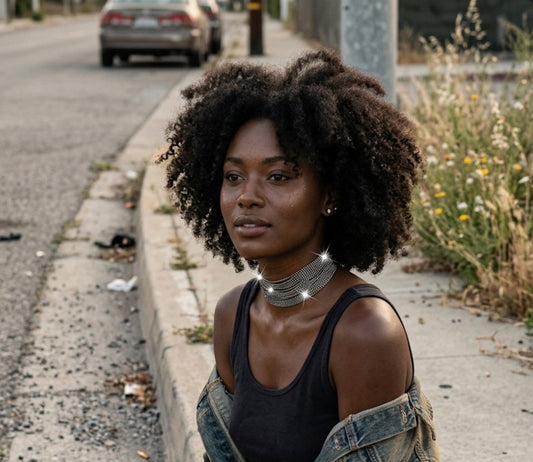 Dark silver Choker