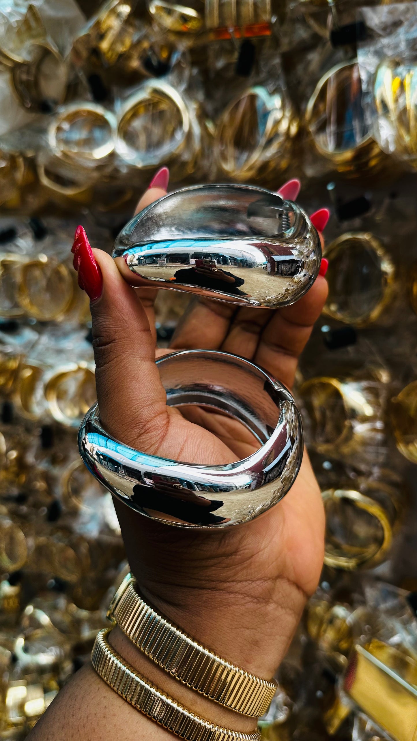 Chunky bangles (silver)