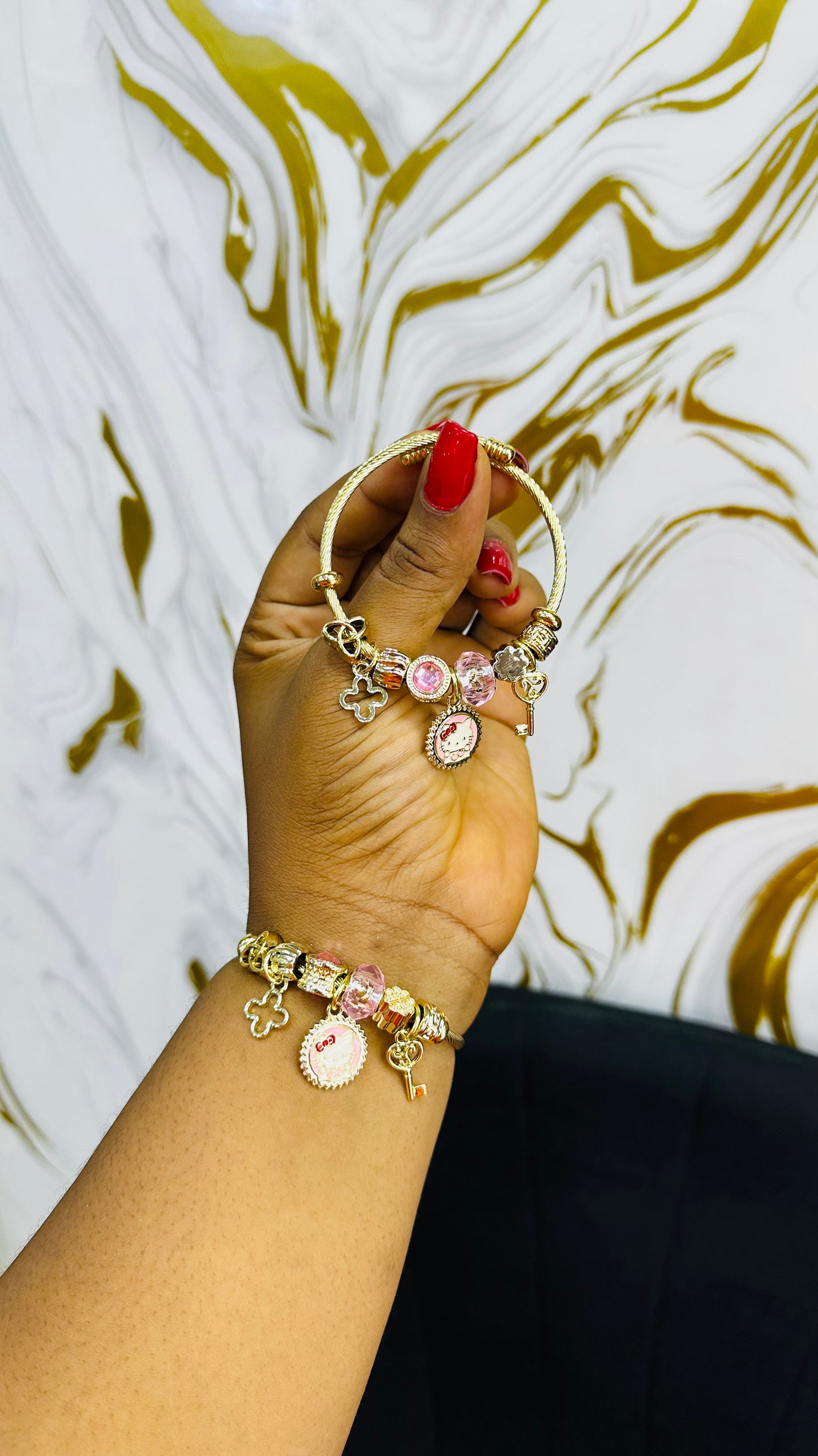Colorful charm bangles