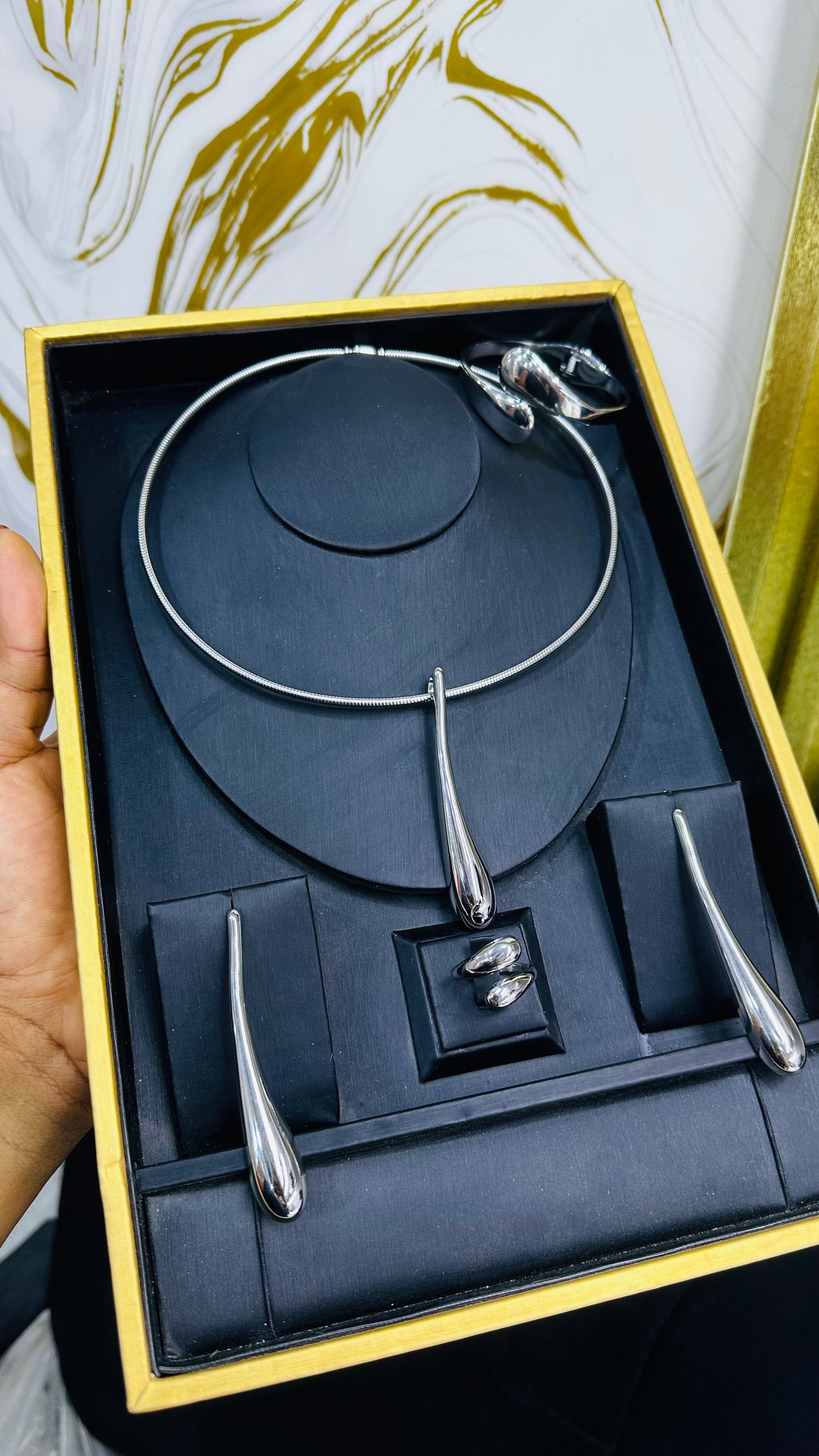 Steel cord Jewelry Set