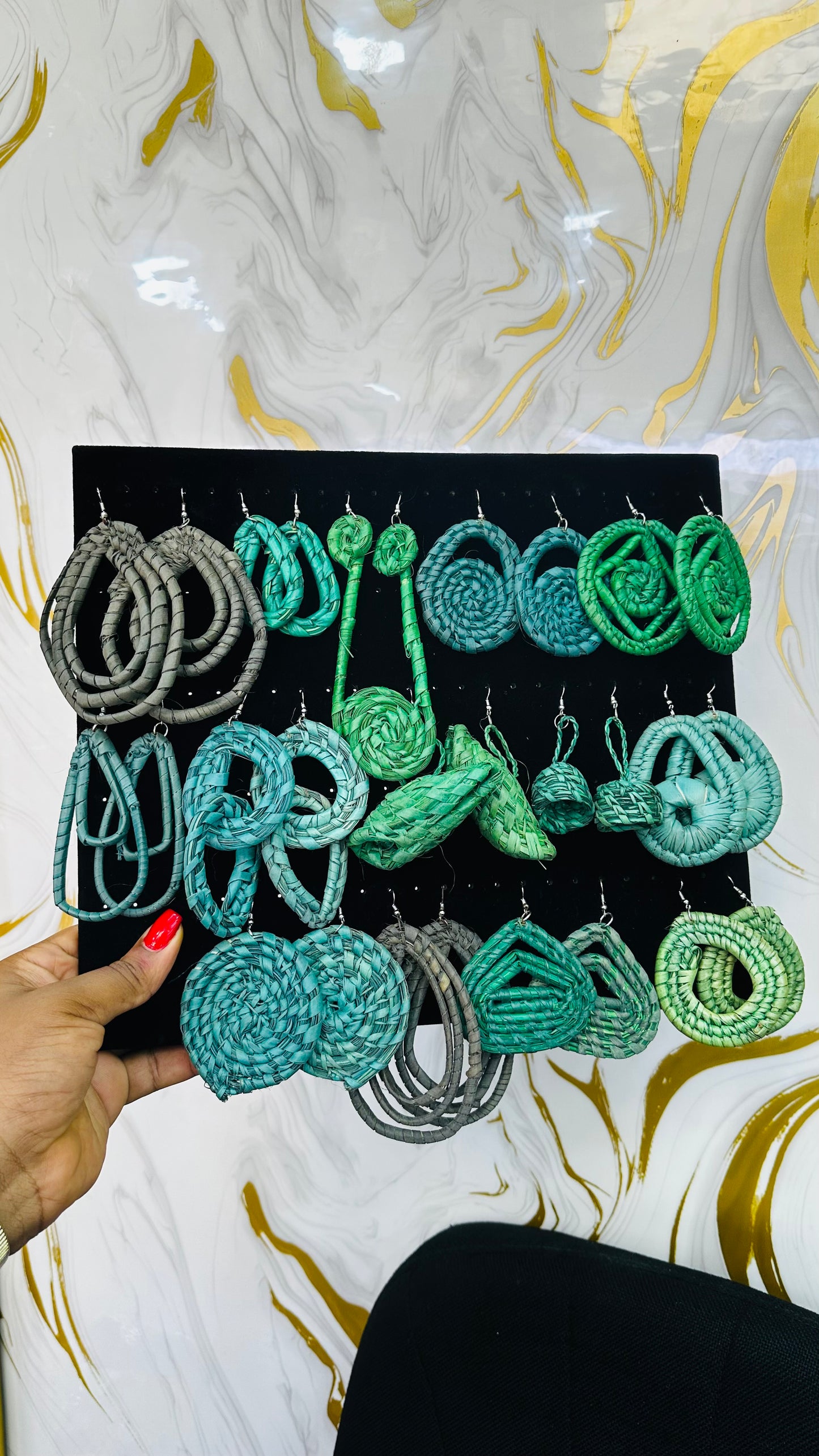 Rafia Bamboo Earrings