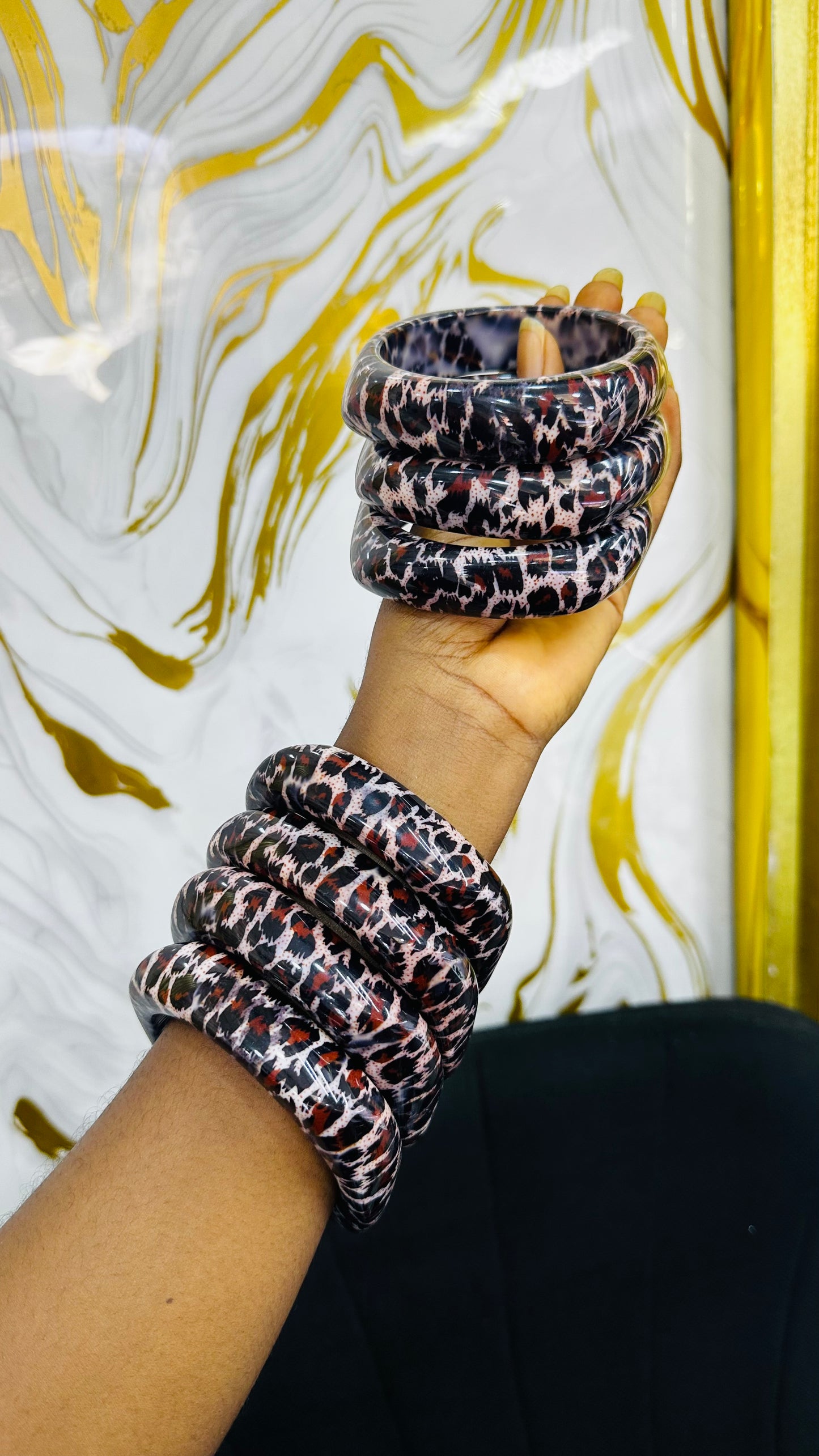 Animal Print Ceramic Bangles