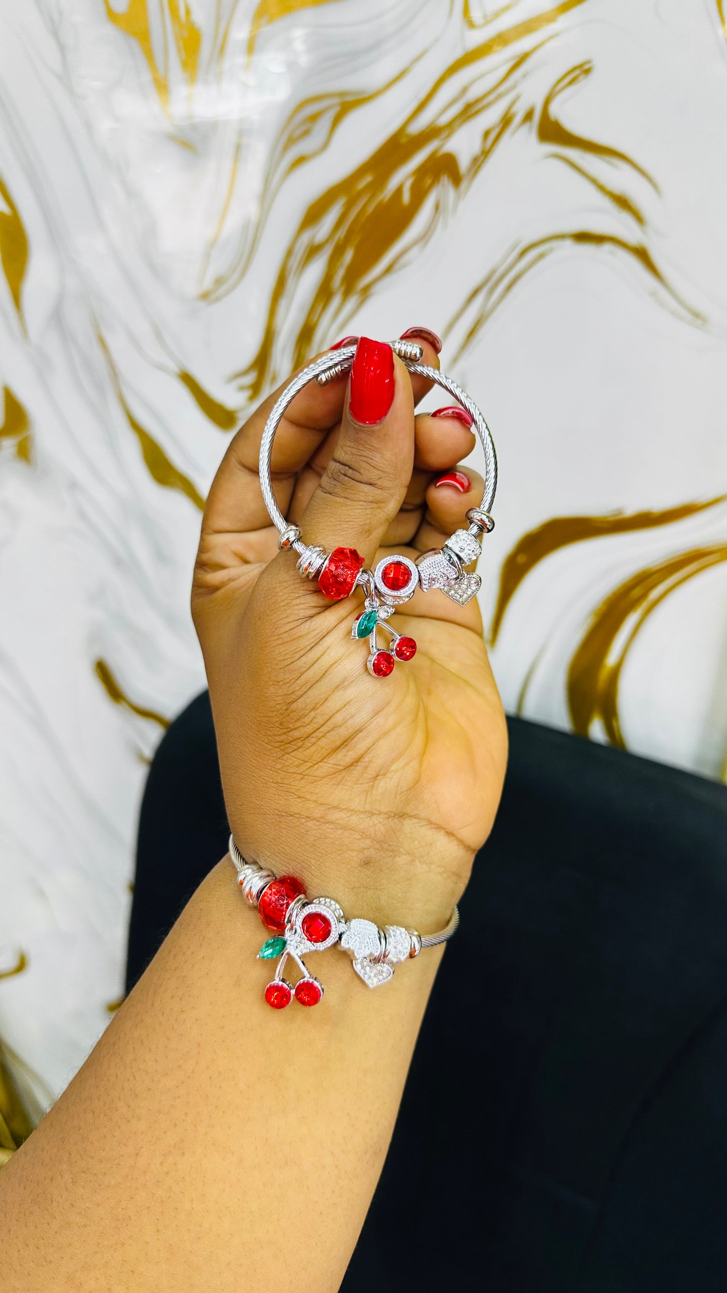 Colorful charm bangles