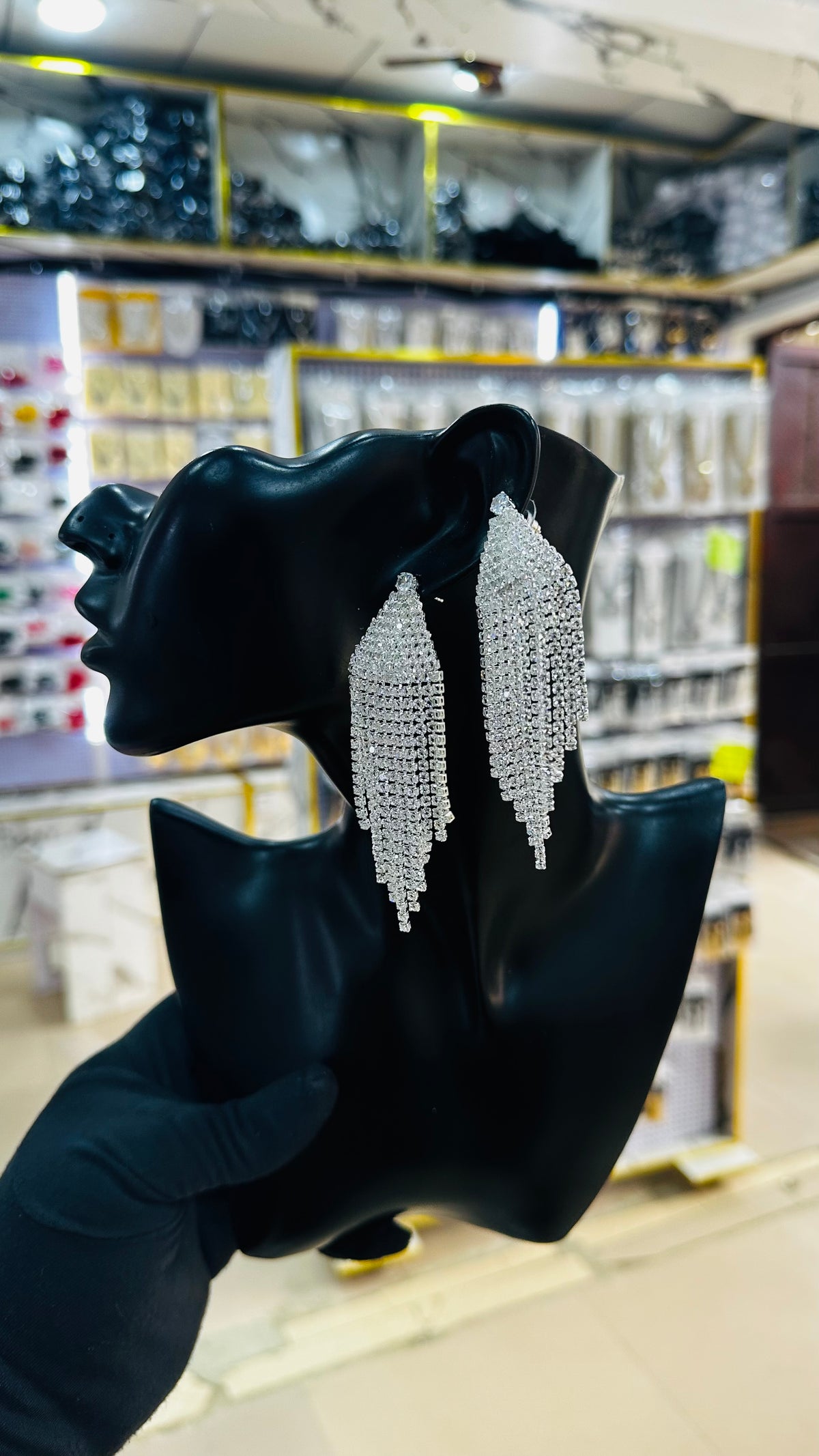 Bridal drop Zirconia Earrings (silver)
