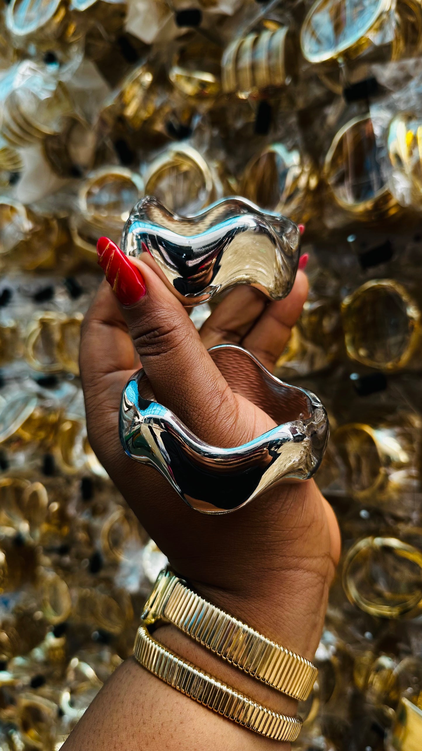 Chunky bangles (silver)