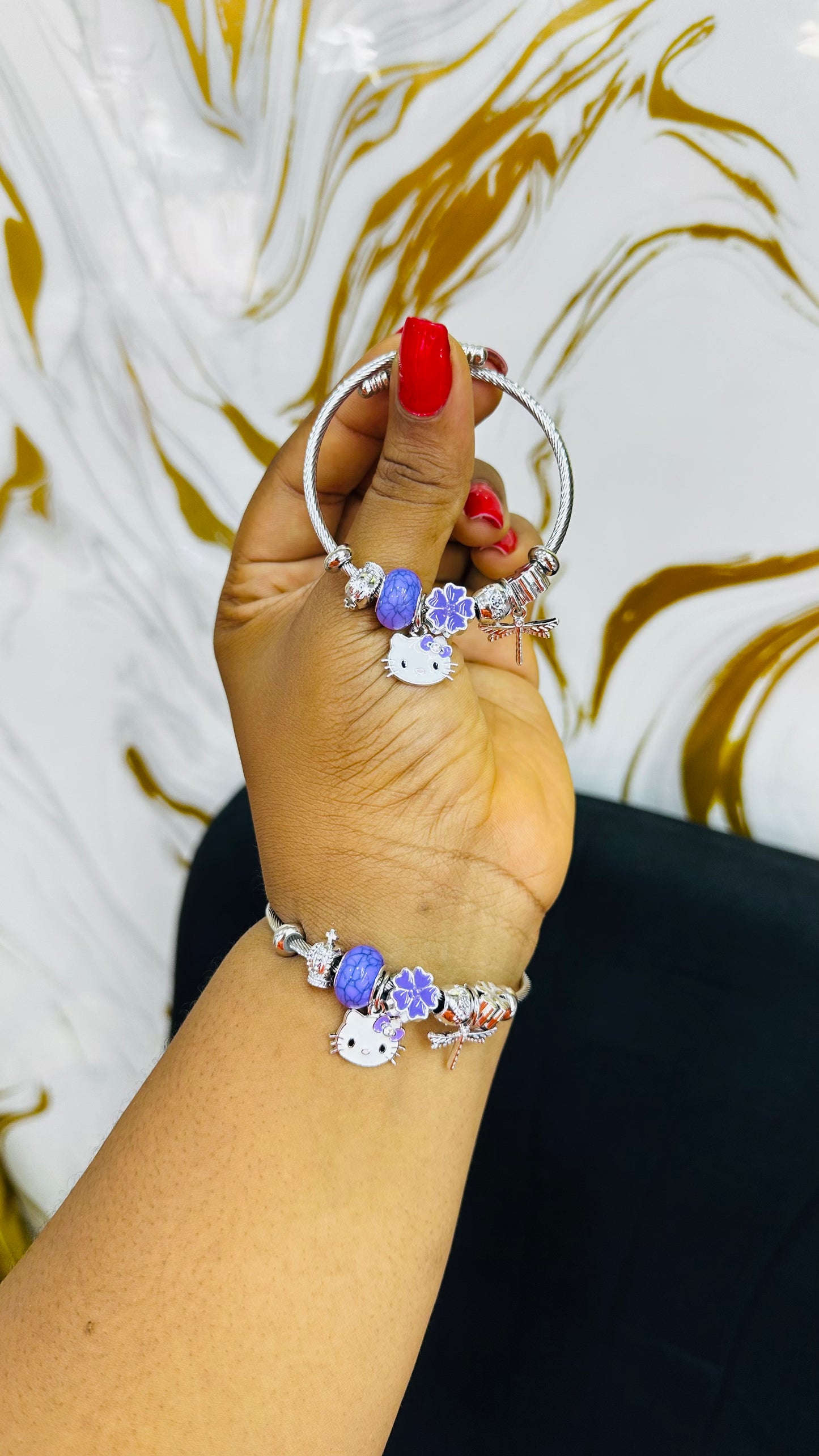 Colorful charm bangles