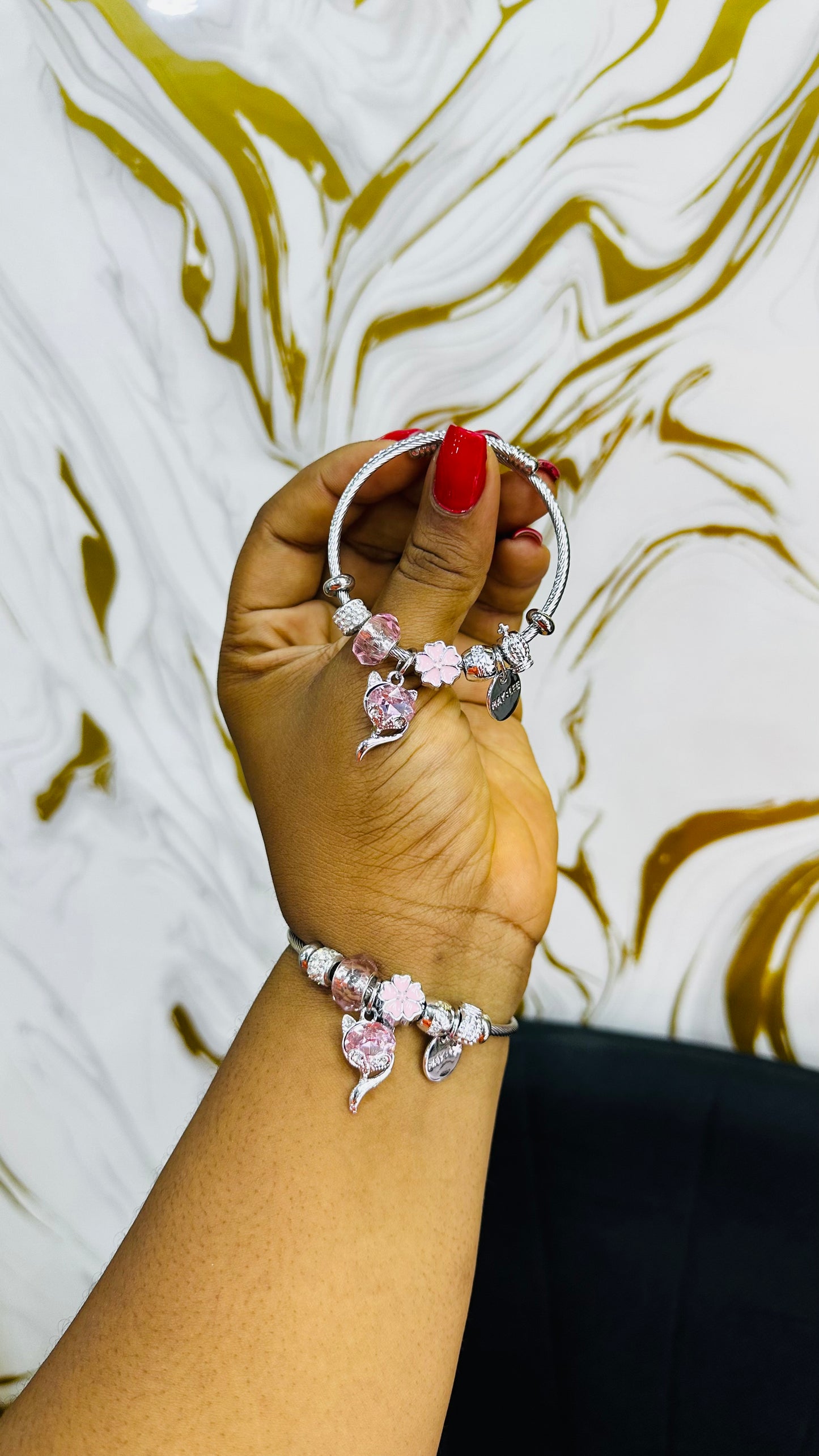 Colorful charm bangles