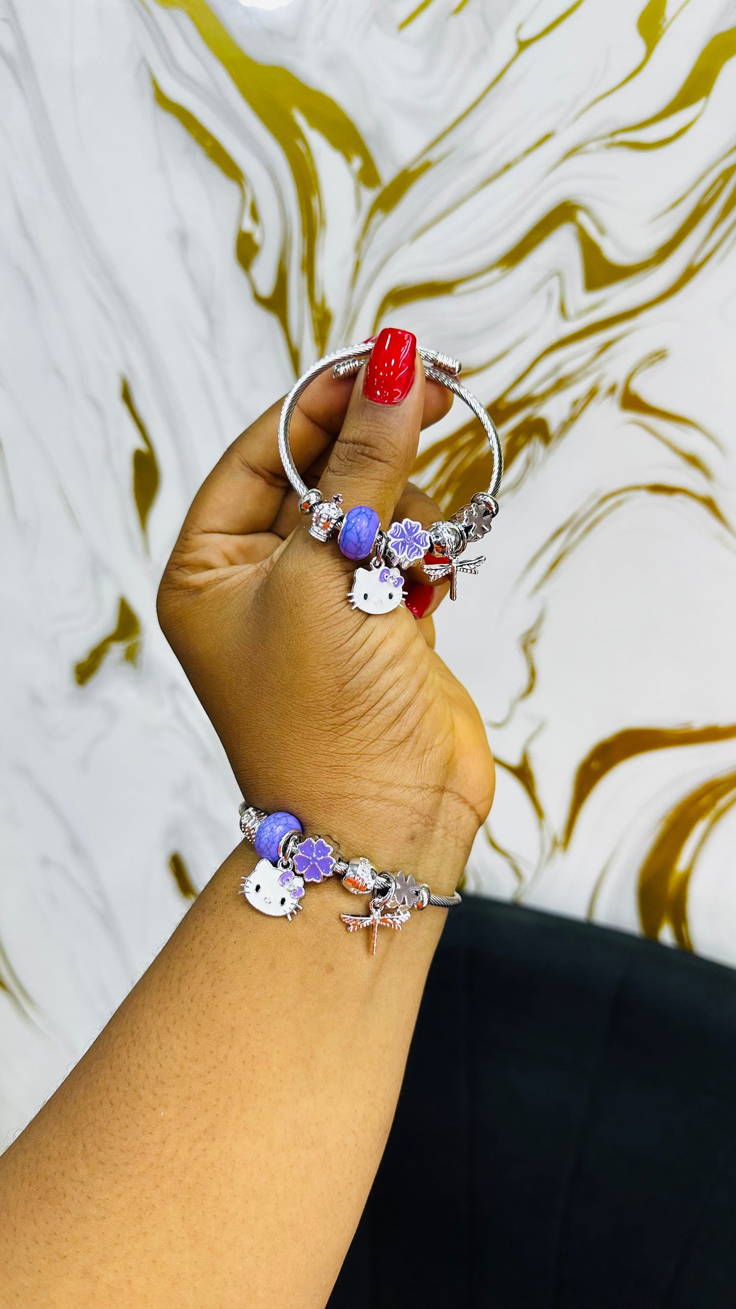 Colorful charm bangles
