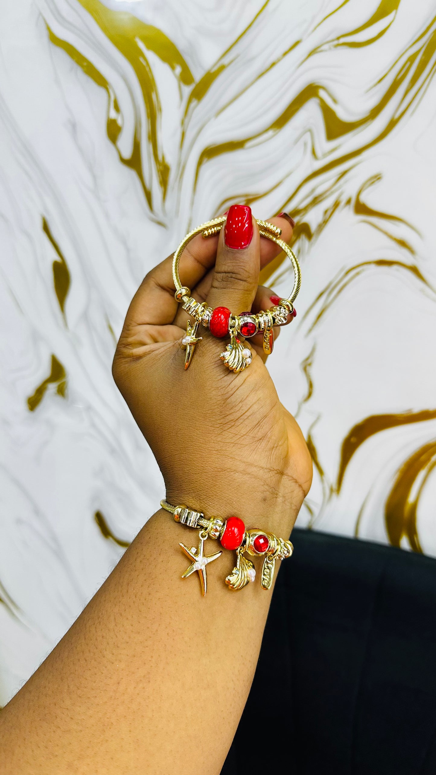Colorful charm bangles