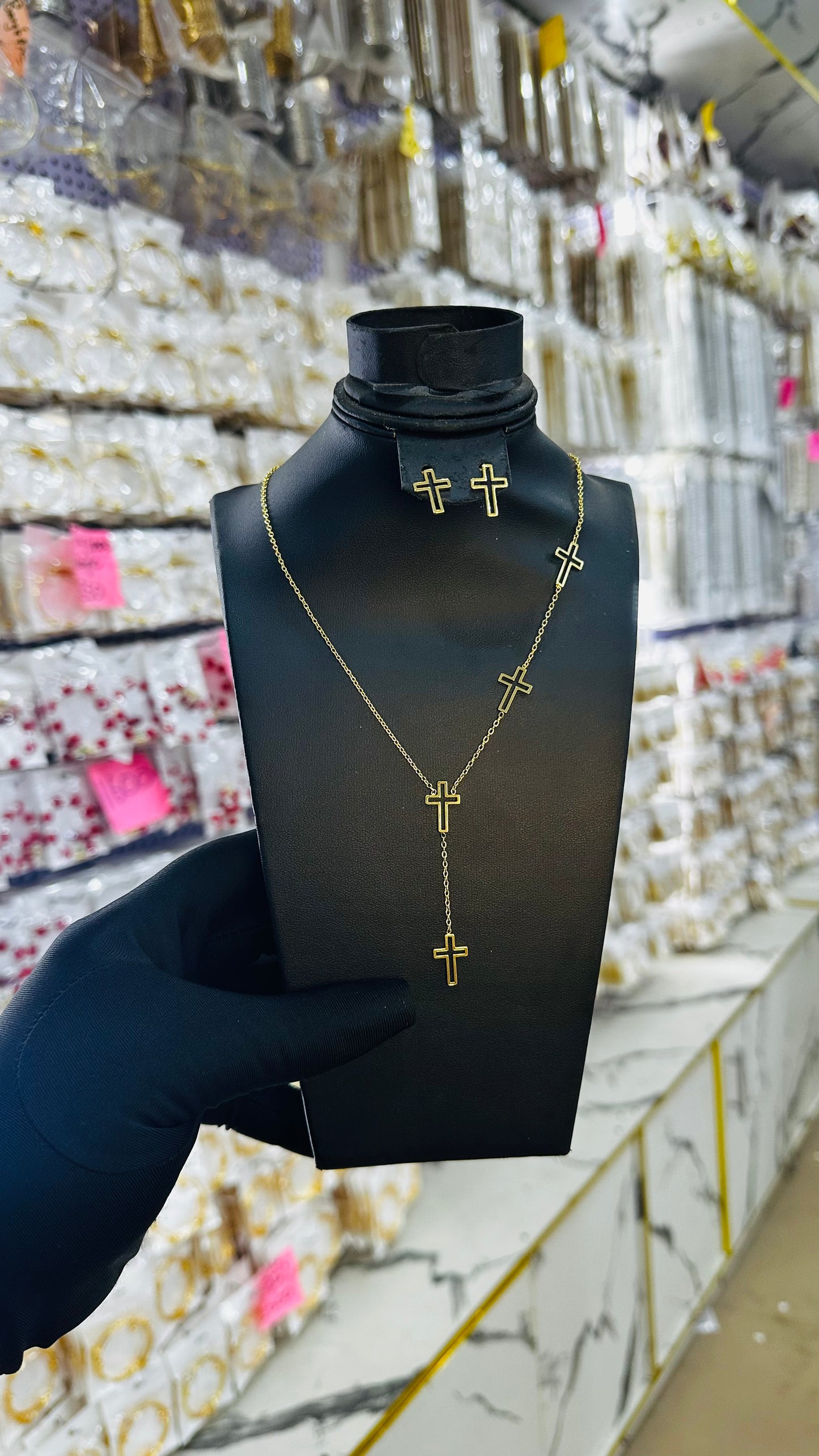 Steel Necklace & Earrings