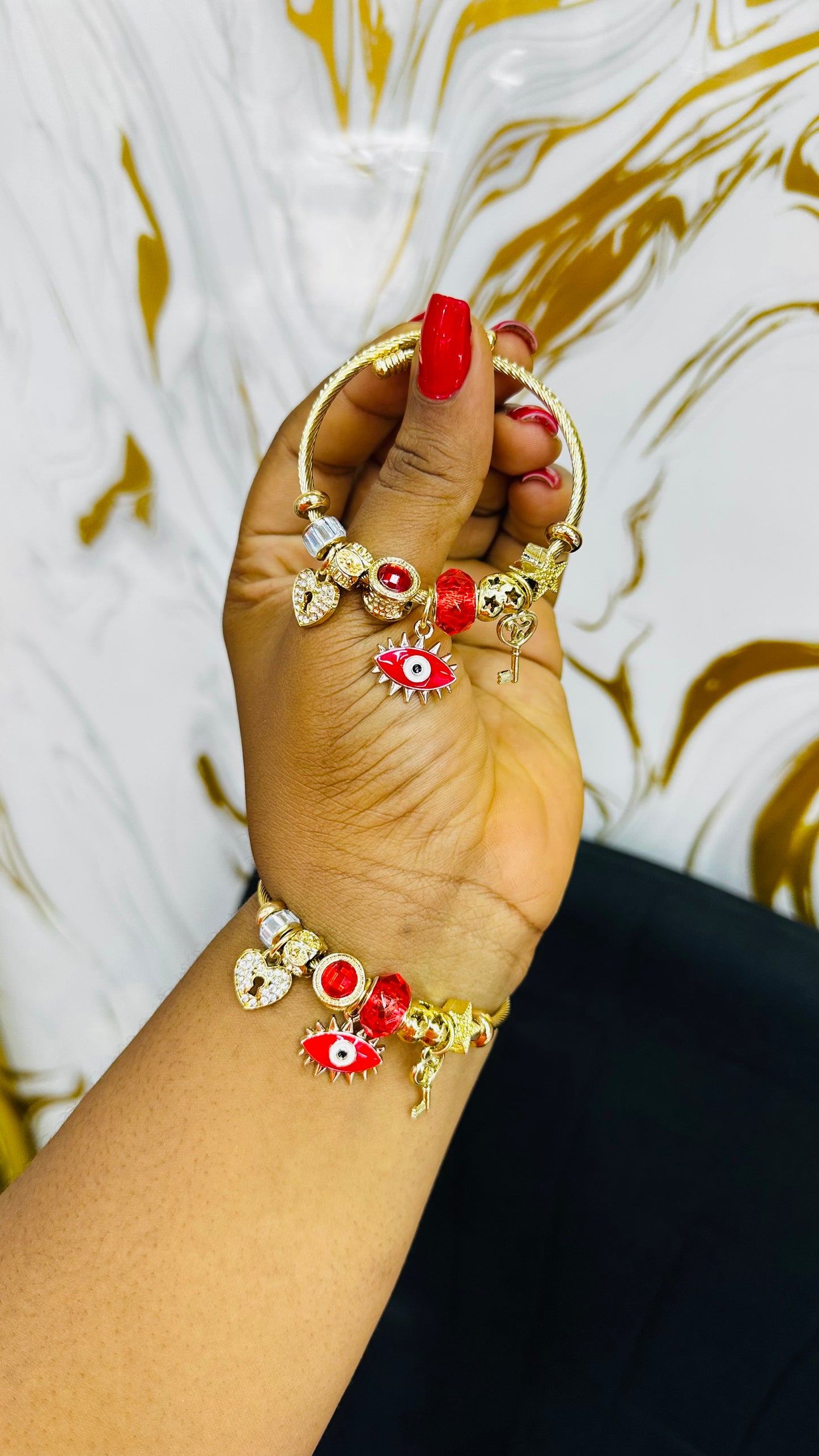 Colorful charm bangles