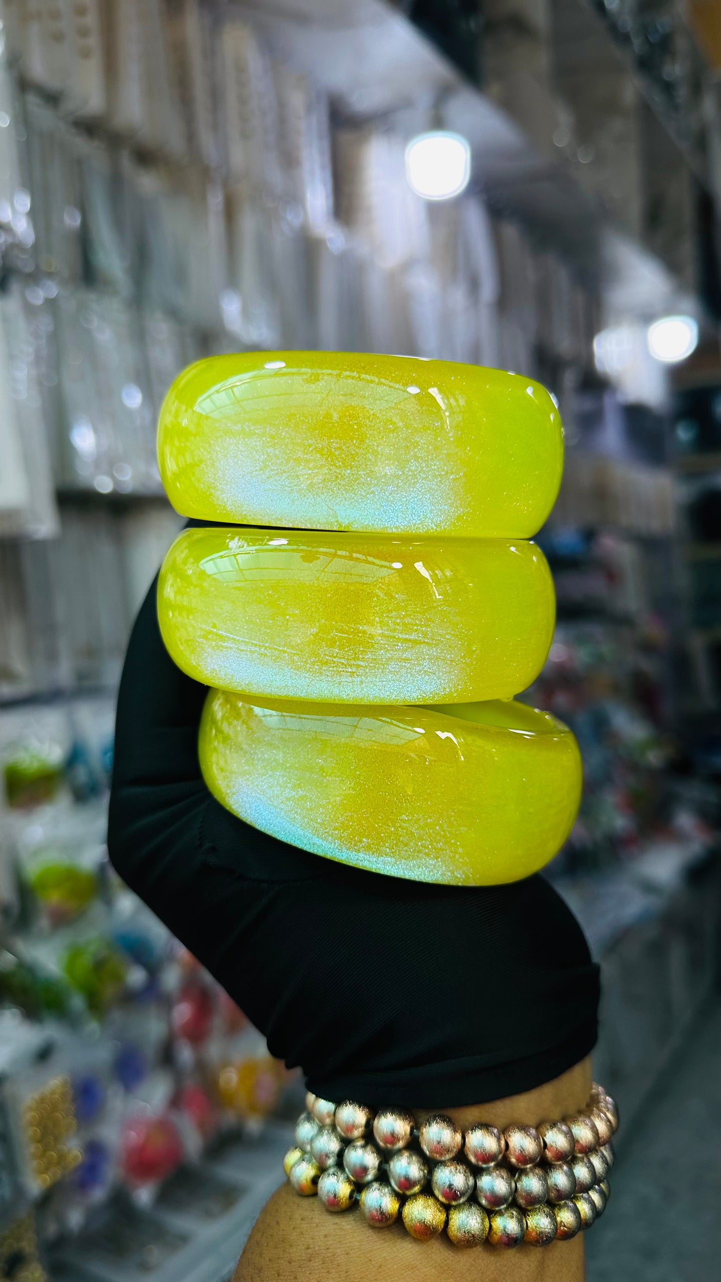 Ceramic glitter bangle (yellow)