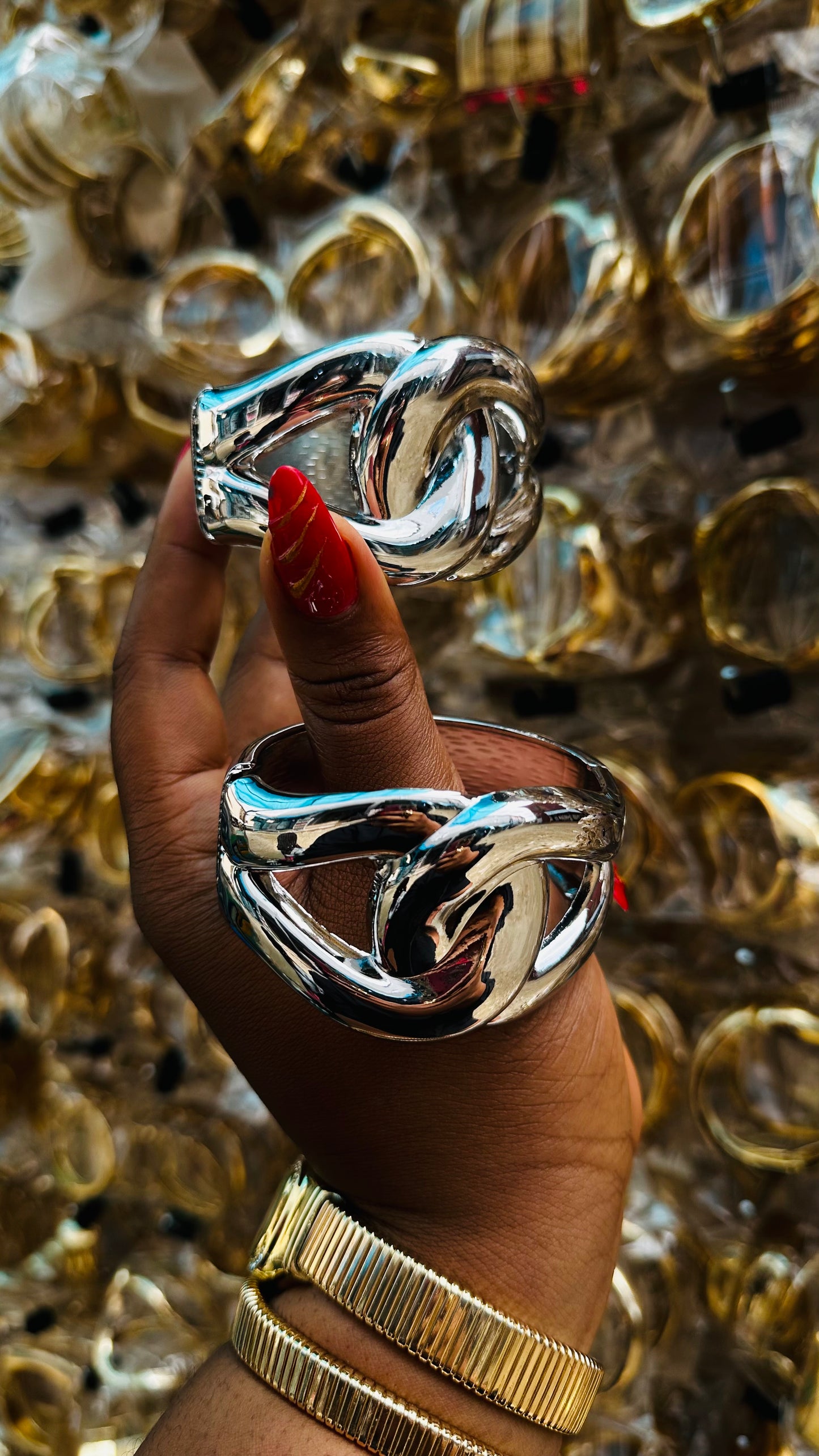 Chunky bangles (silver)