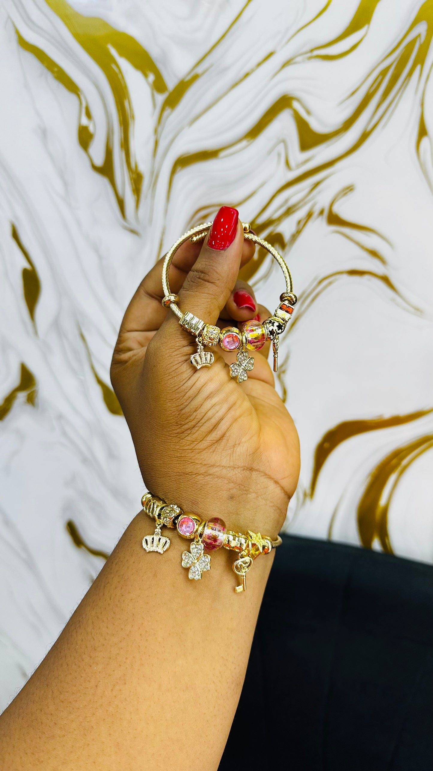 Colorful charm bangles