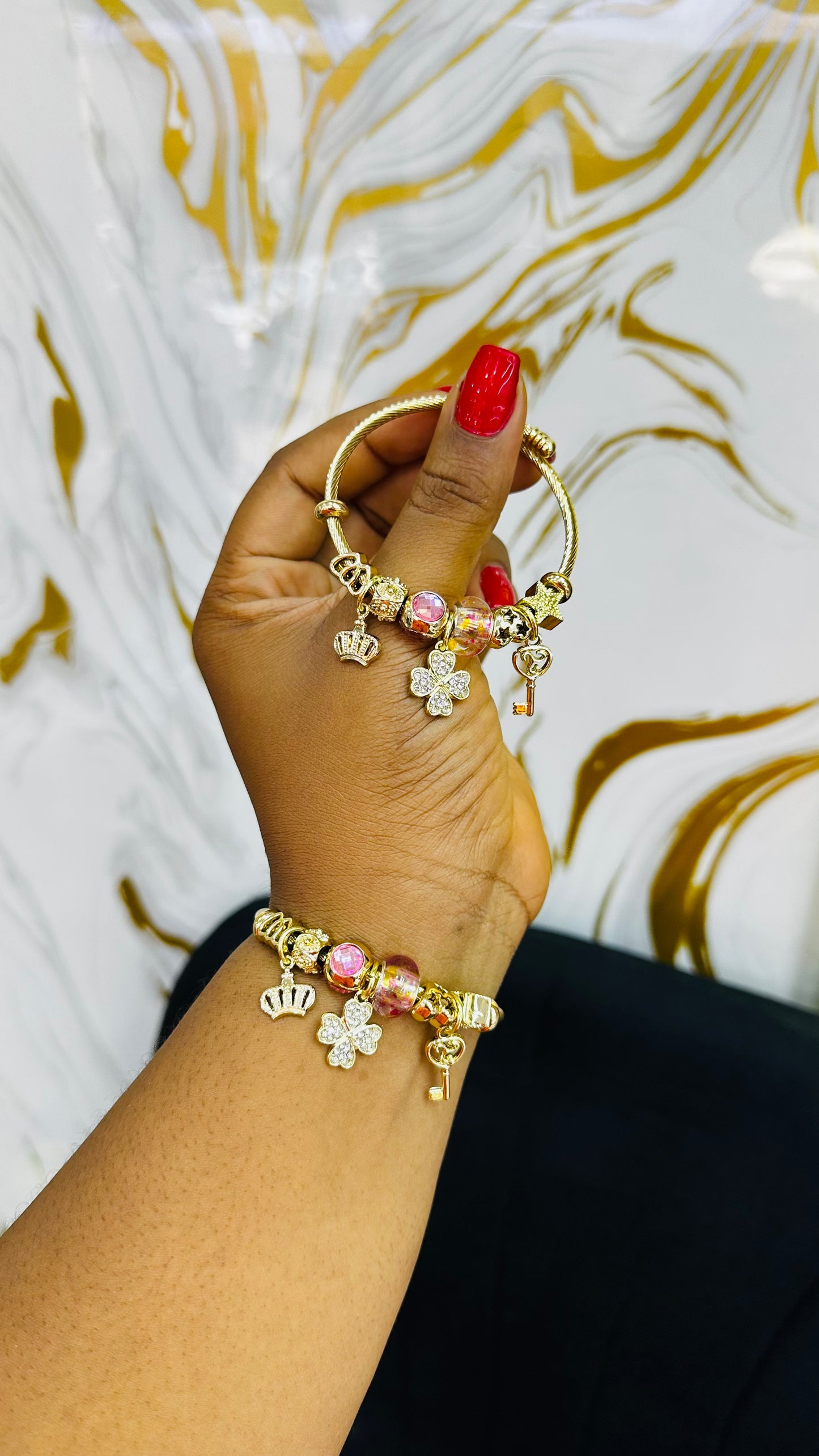 Colorful charm bangles