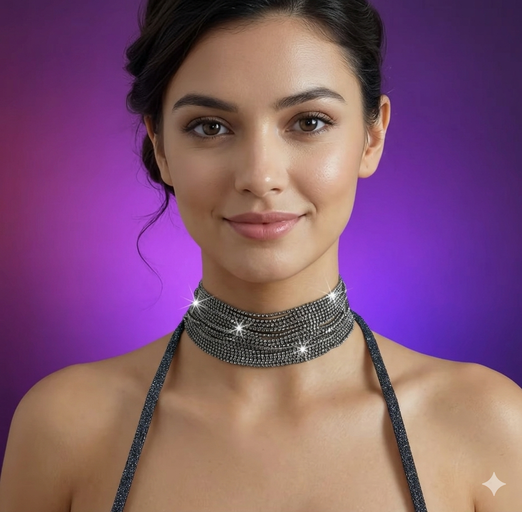 Dark silver Choker