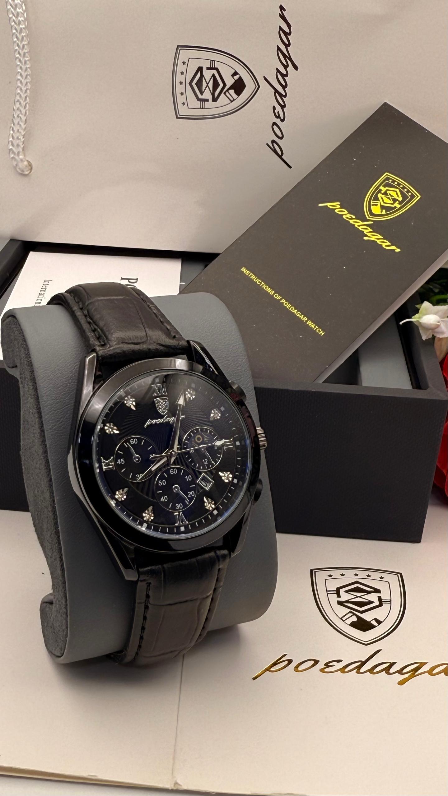 POEDAGAR LEATHER WRISTWATCH