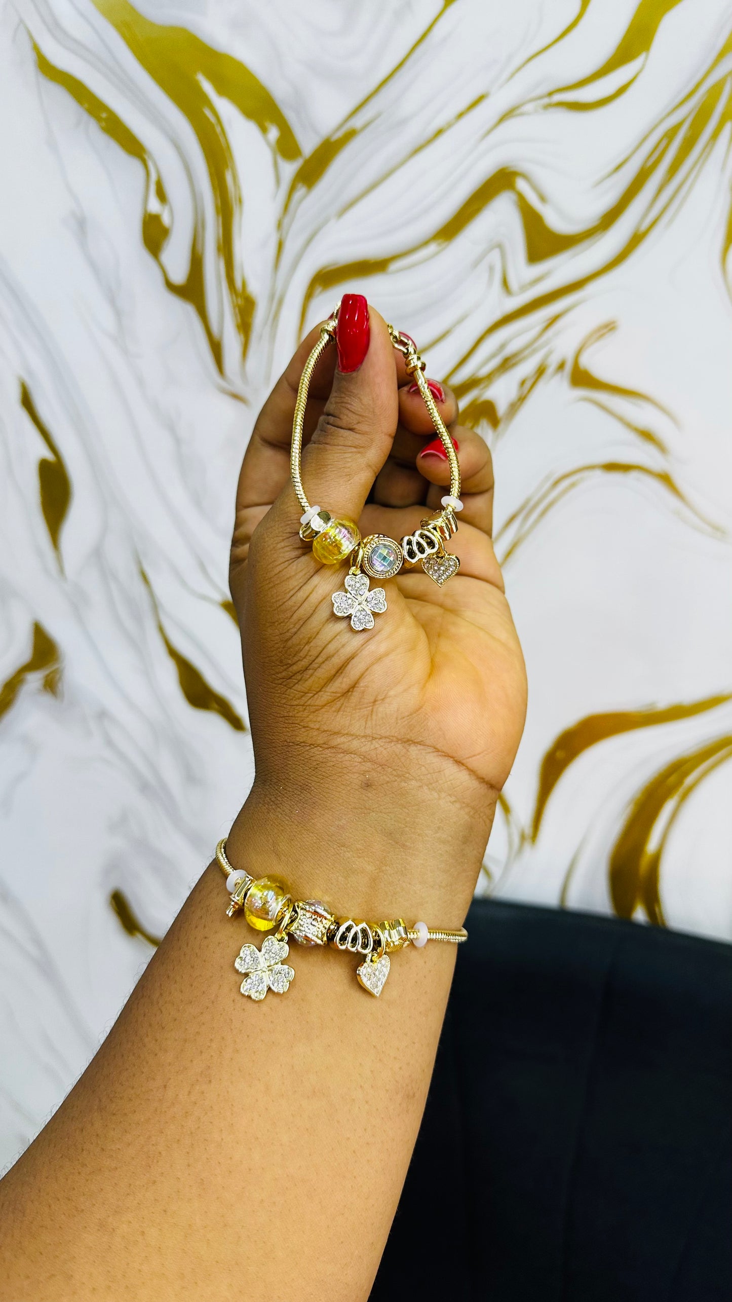 Colorful charm bangles
