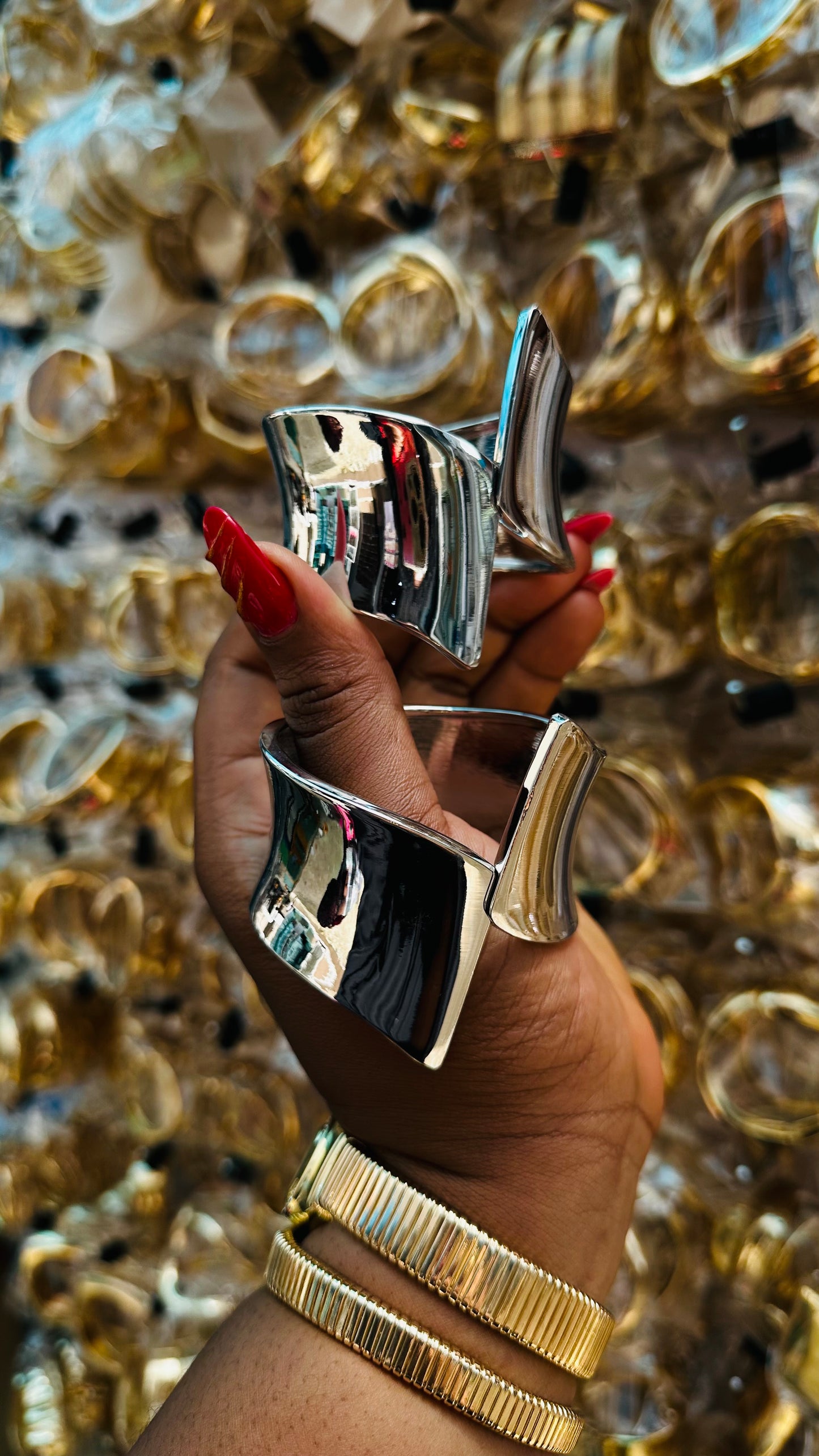 Chunky bangles (silver)