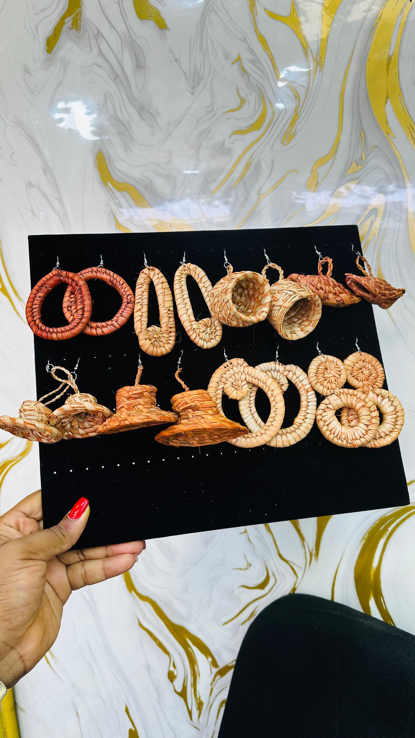 Rafia Bamboo Earrings