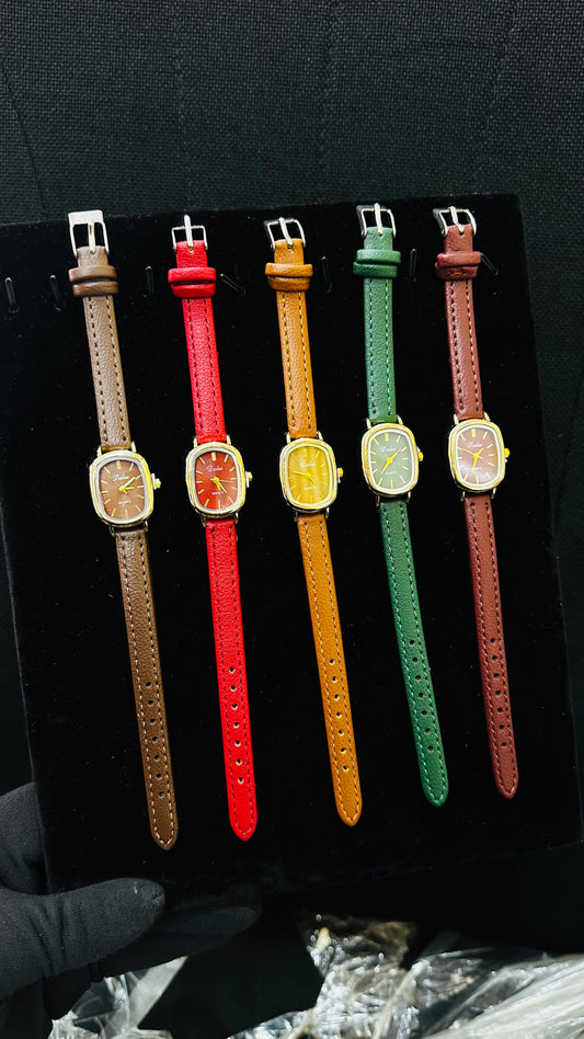 Stock ladies leather Wristwatch (MOQ 10 pcs)