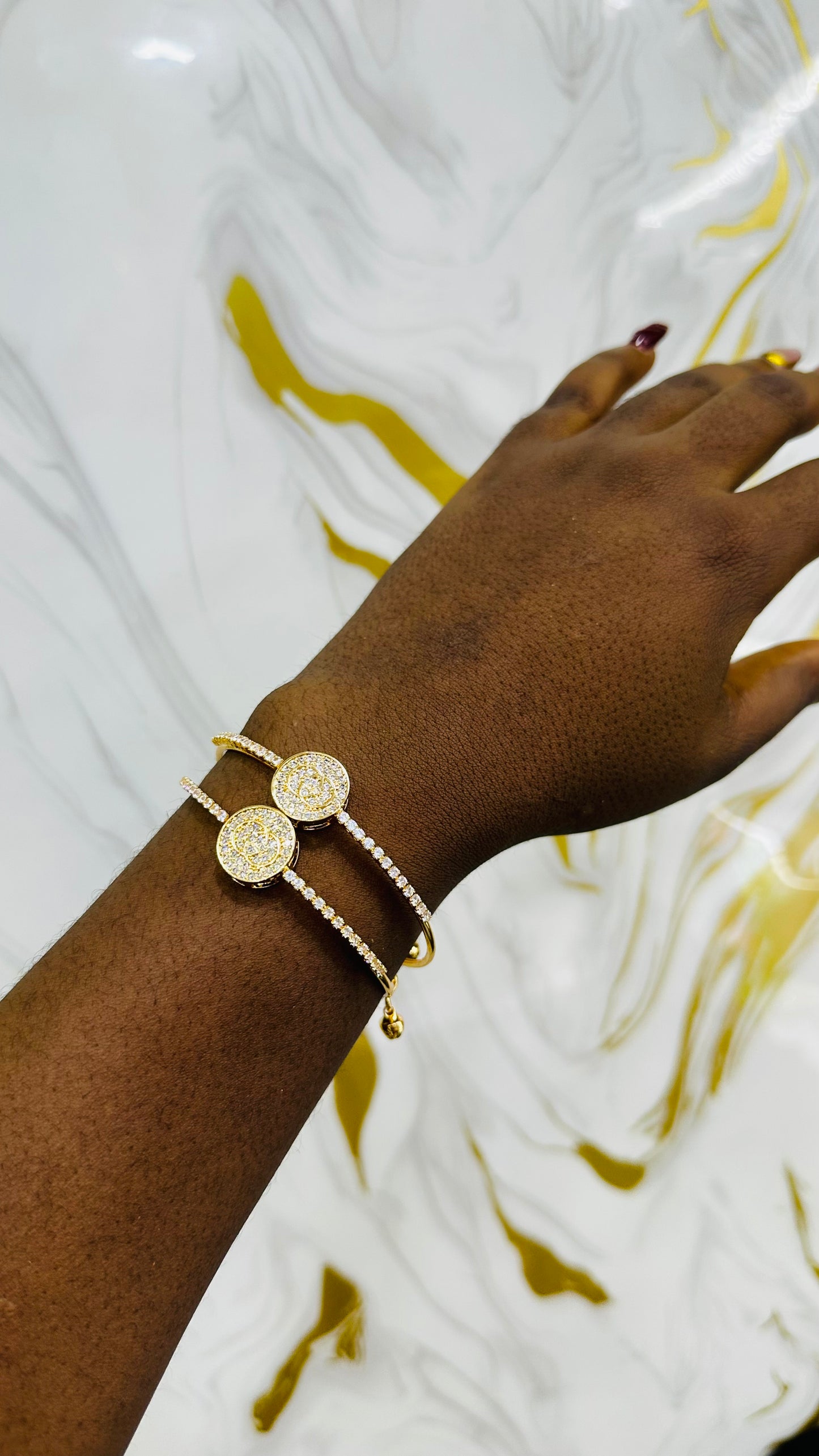 Double zirconia bangles (can be separated)