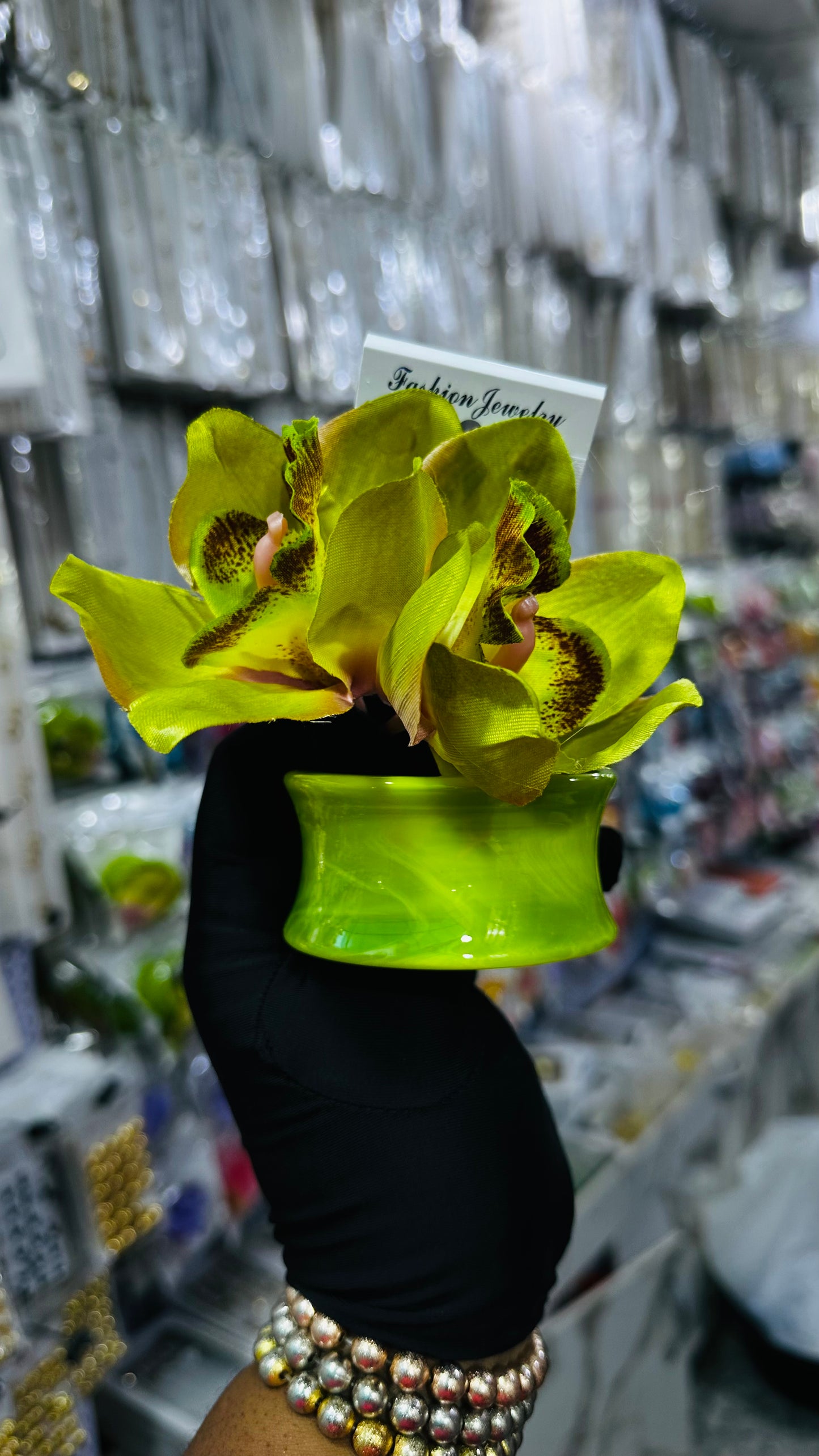 Ceramic Bangles & Floral Earrings