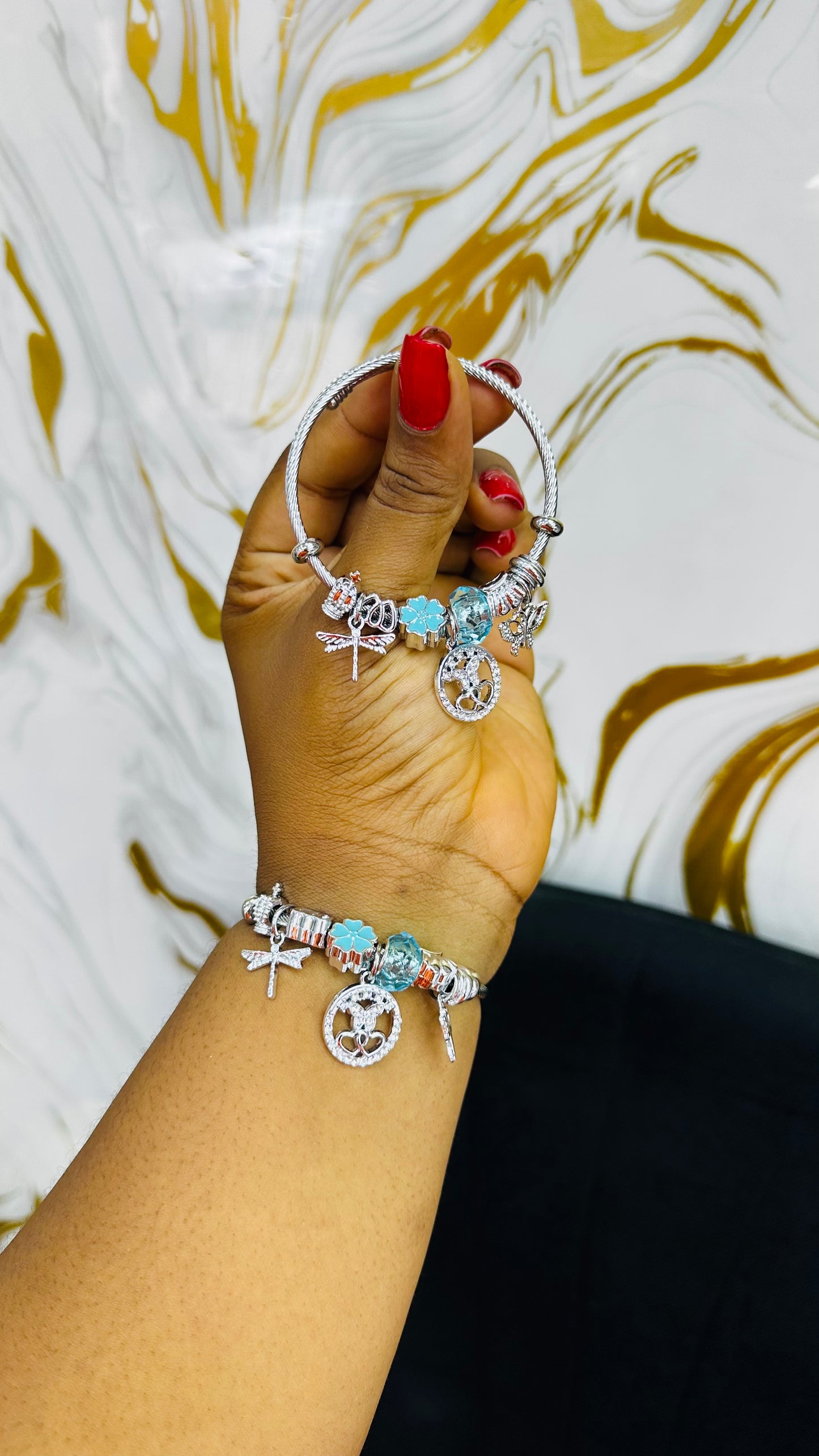 Colorful charm bangles