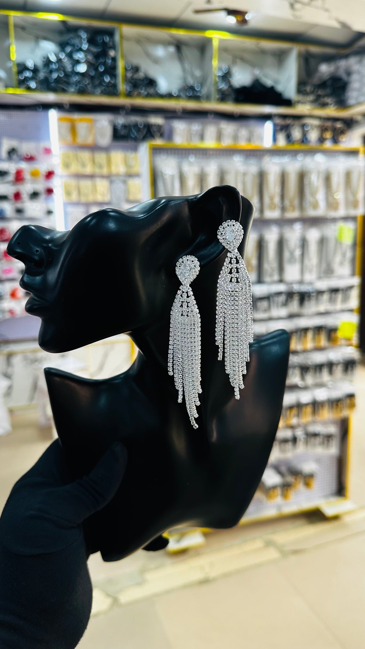 Bridal drop Zirconia Earrings (silver)
