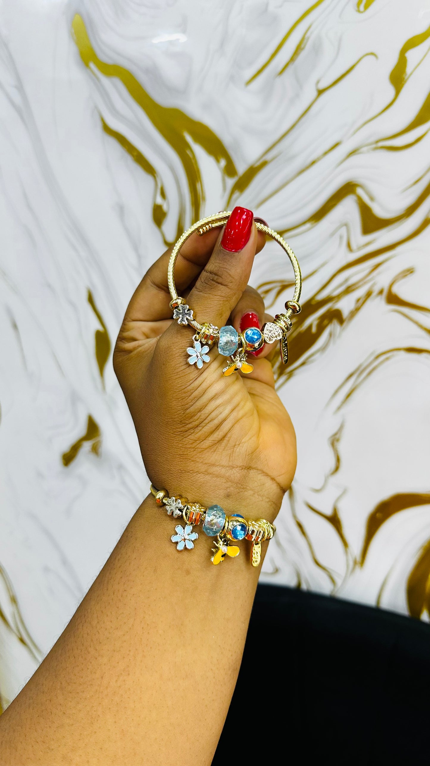 Colorful charm bangles
