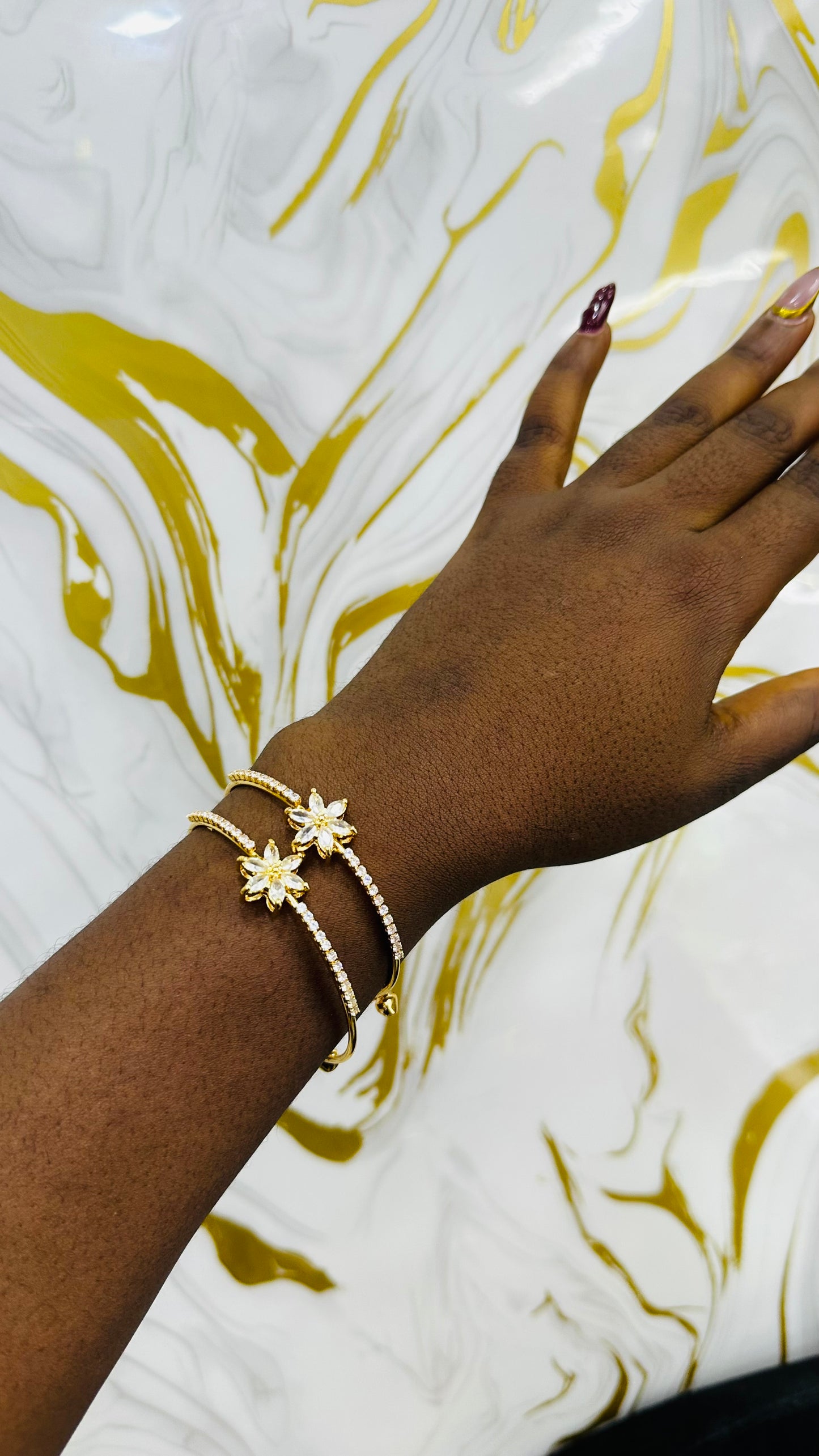 Double zirconia bangles (can be separated)