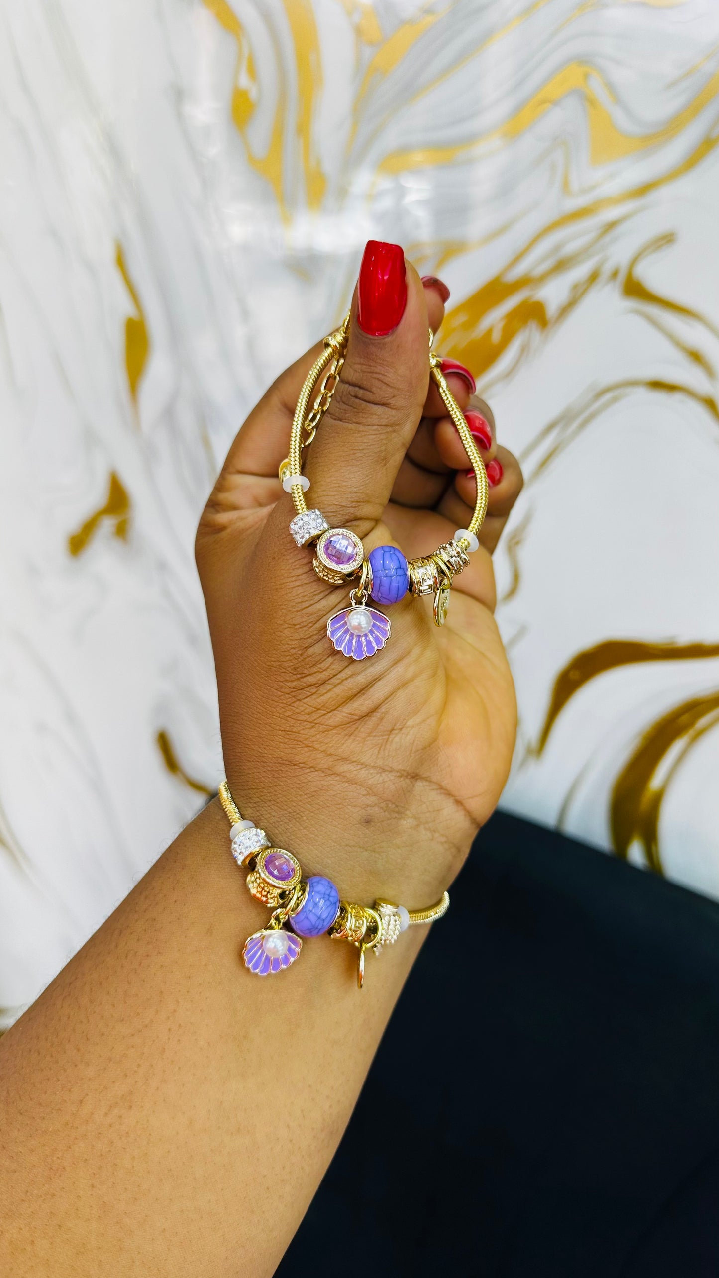 Colorful charm bangles
