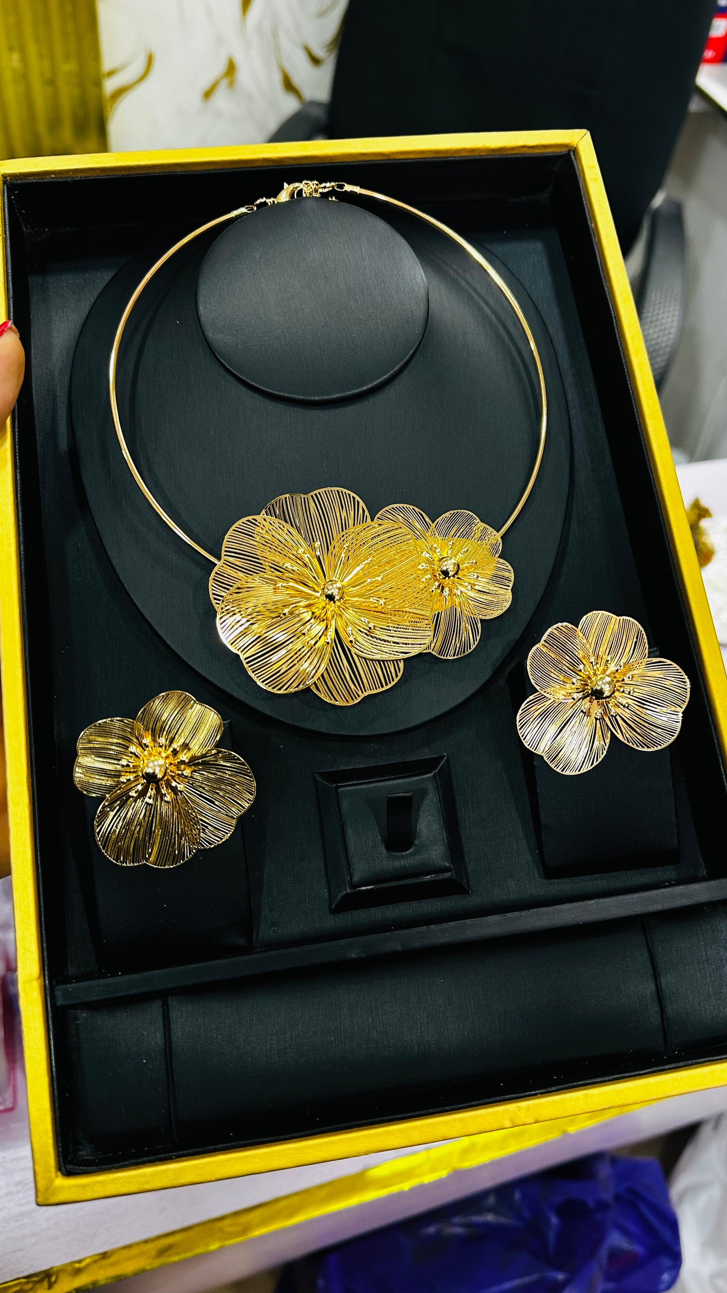 Flower cord Jewelry Set
