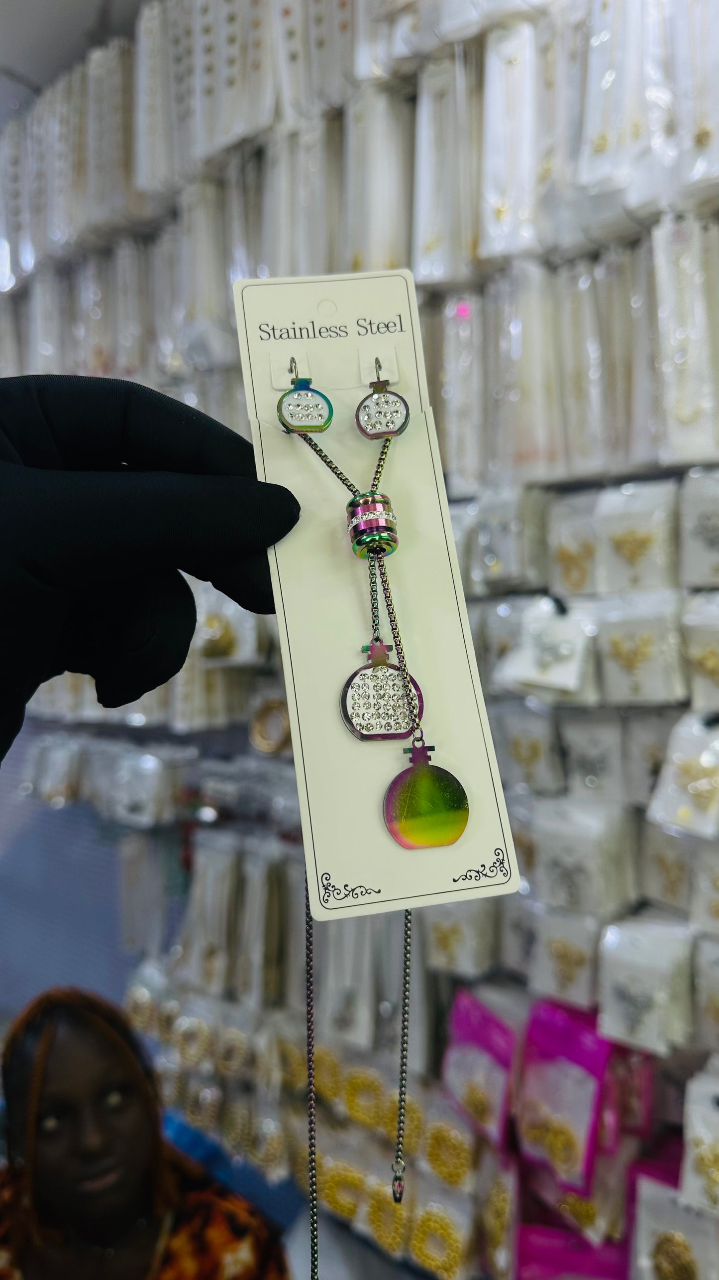 Long steel Necklace (rainbow color)