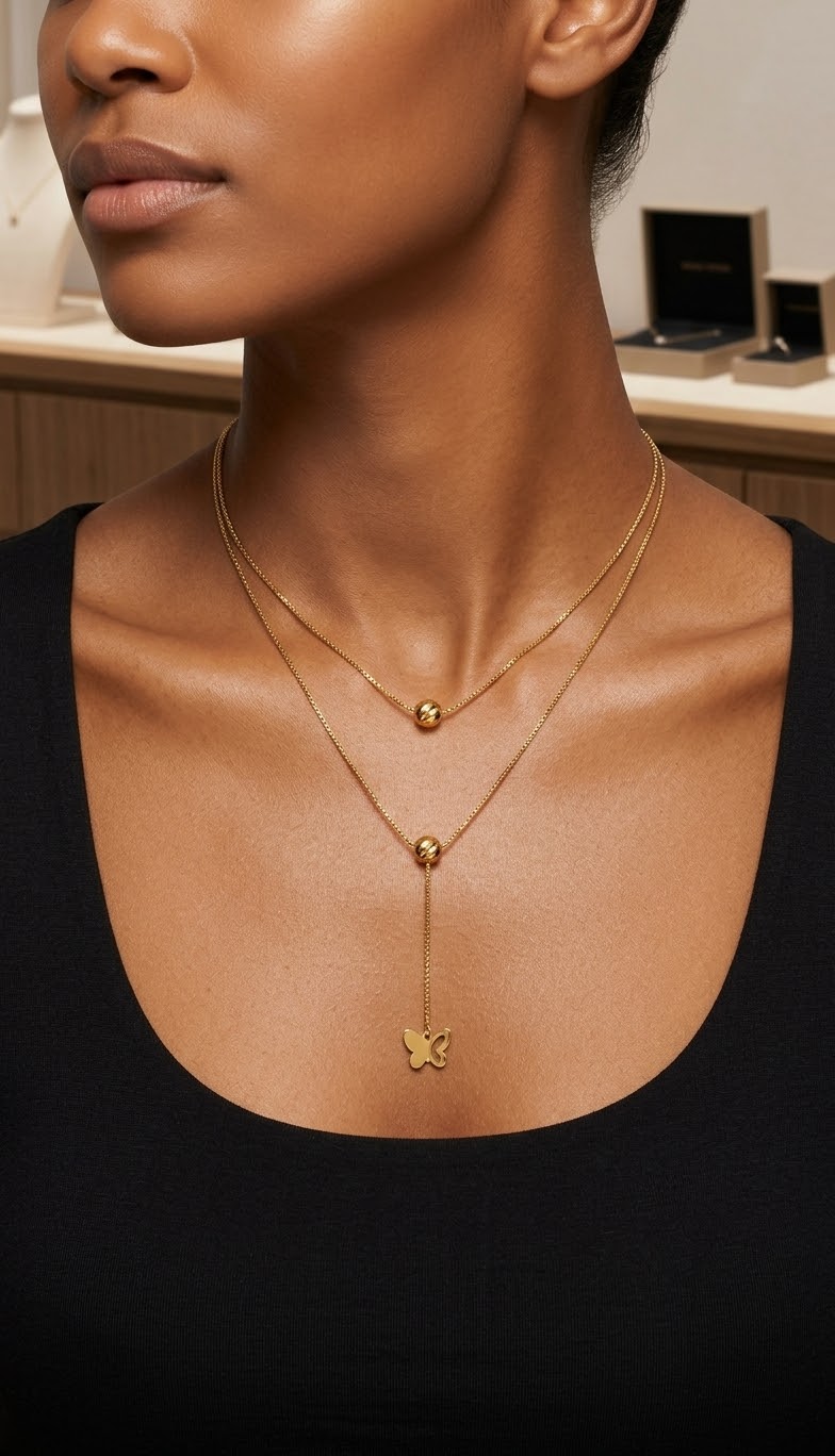Double Layer Stainless Steel Necklace