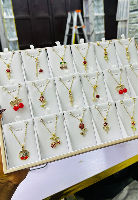 Cherry Necklace with Earrings