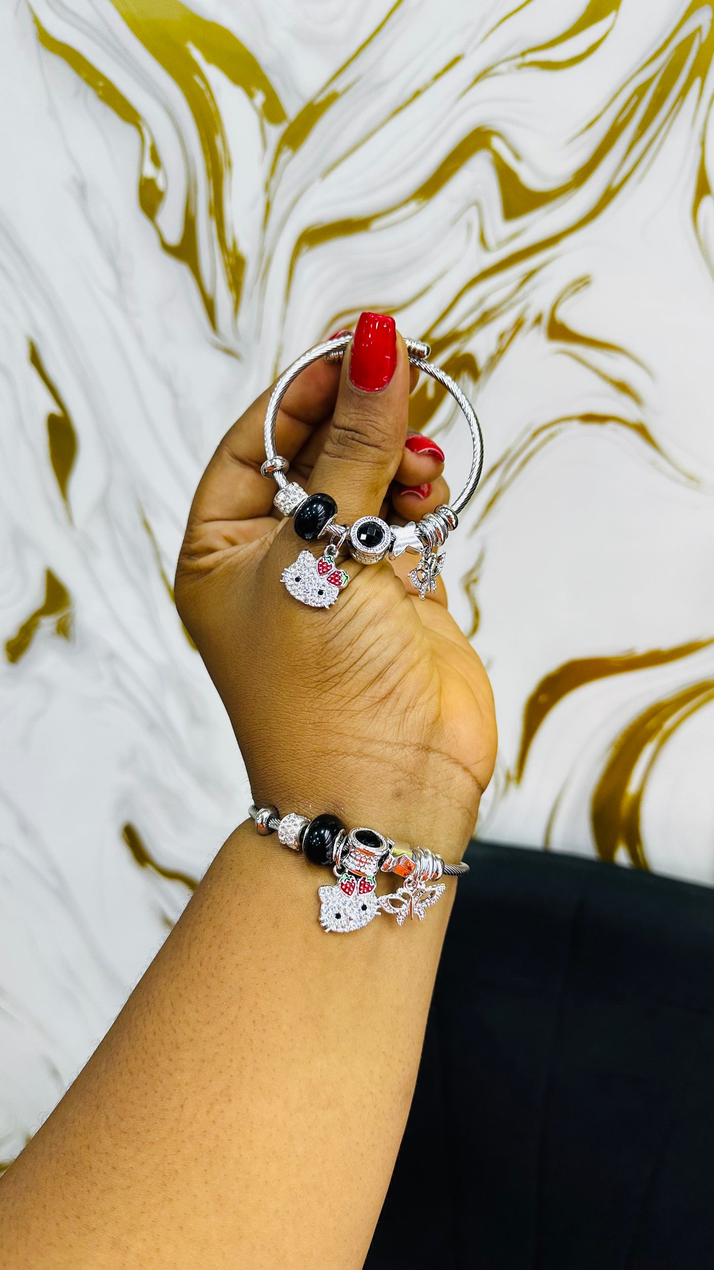 Colorful charm bangles