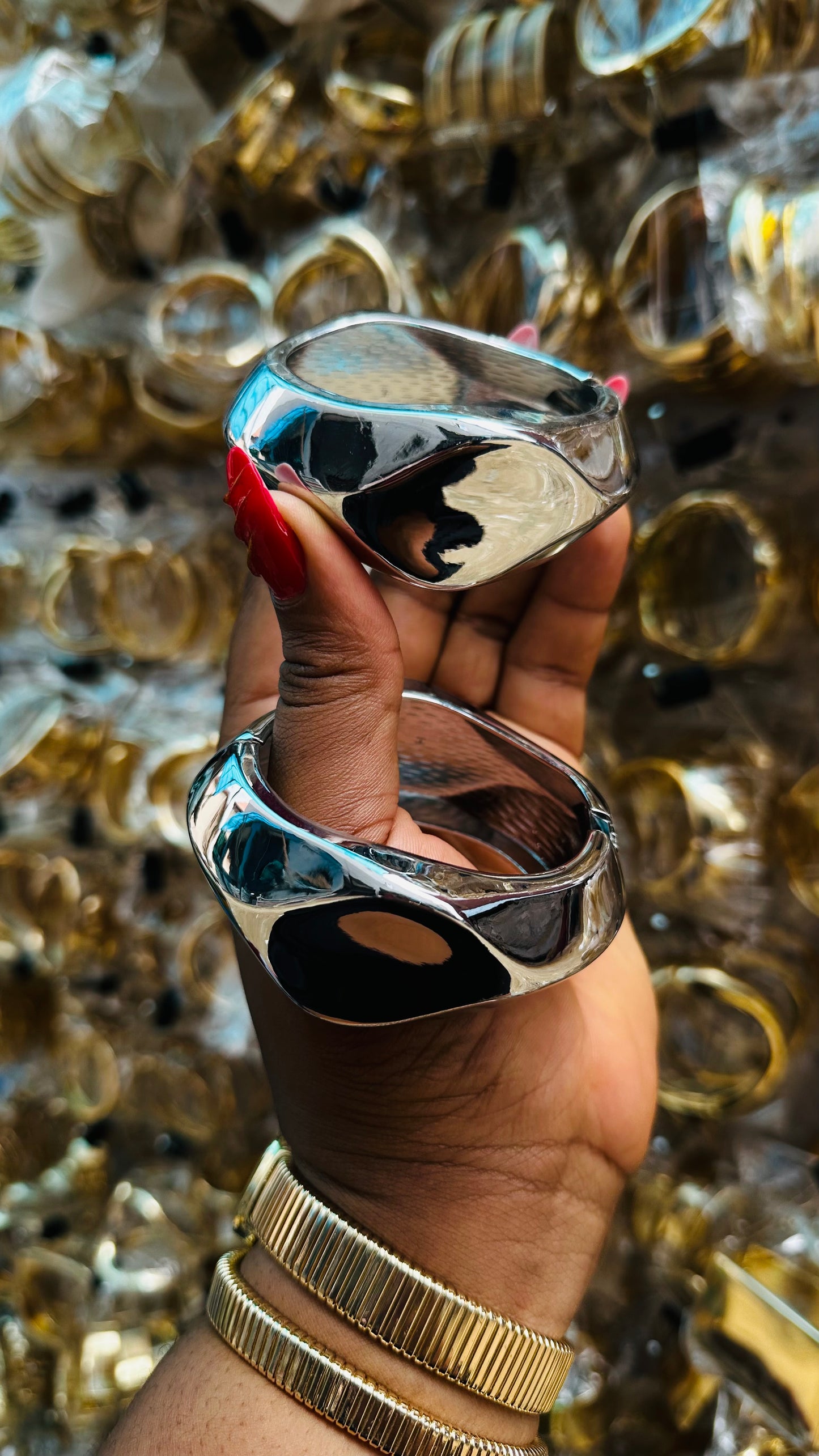 Chunky bangles (silver)