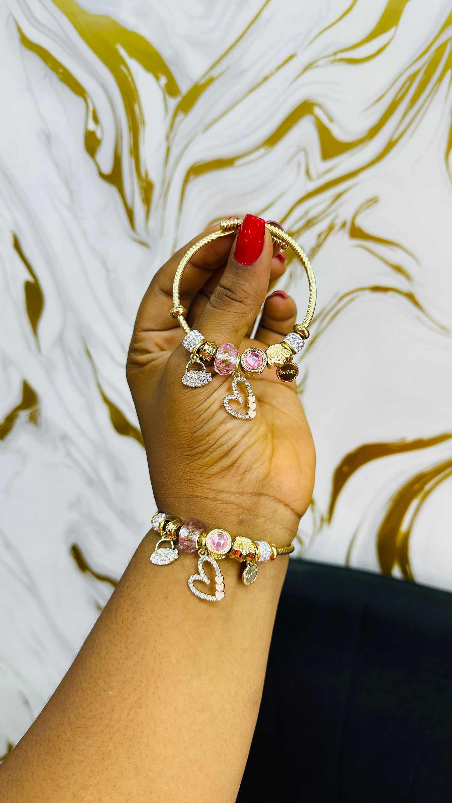 Colorful charm bangles
