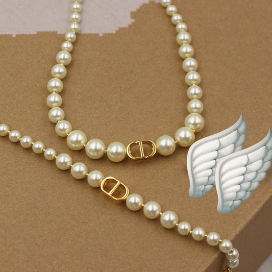 CD pearl Necklace & bracelet