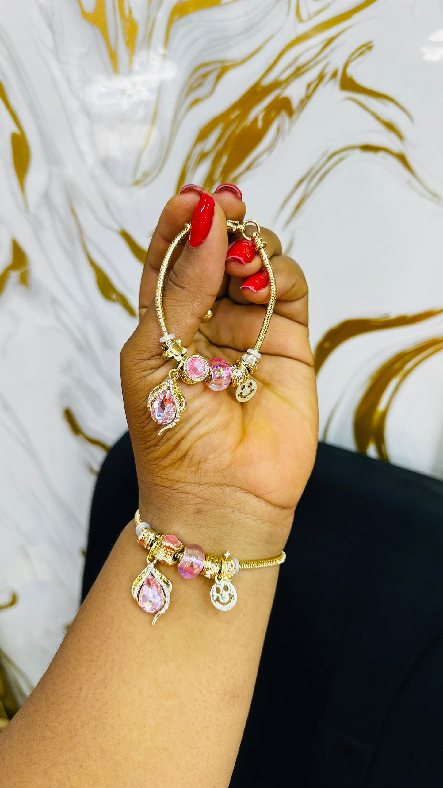 Colorful charm bangles