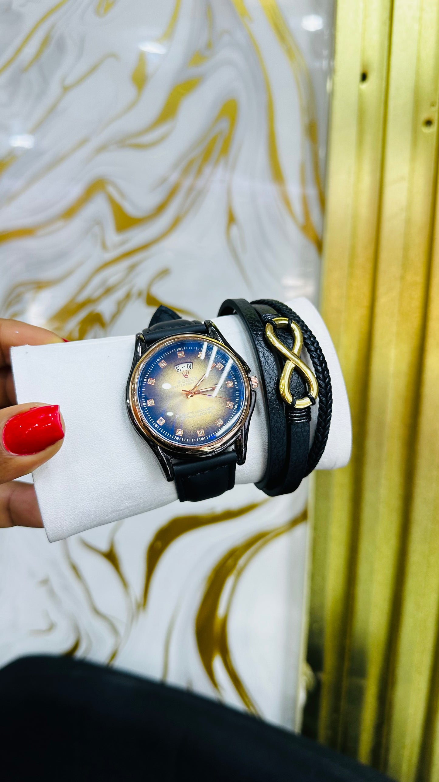 Leather Wristwatch & Bracelet set (boxed)