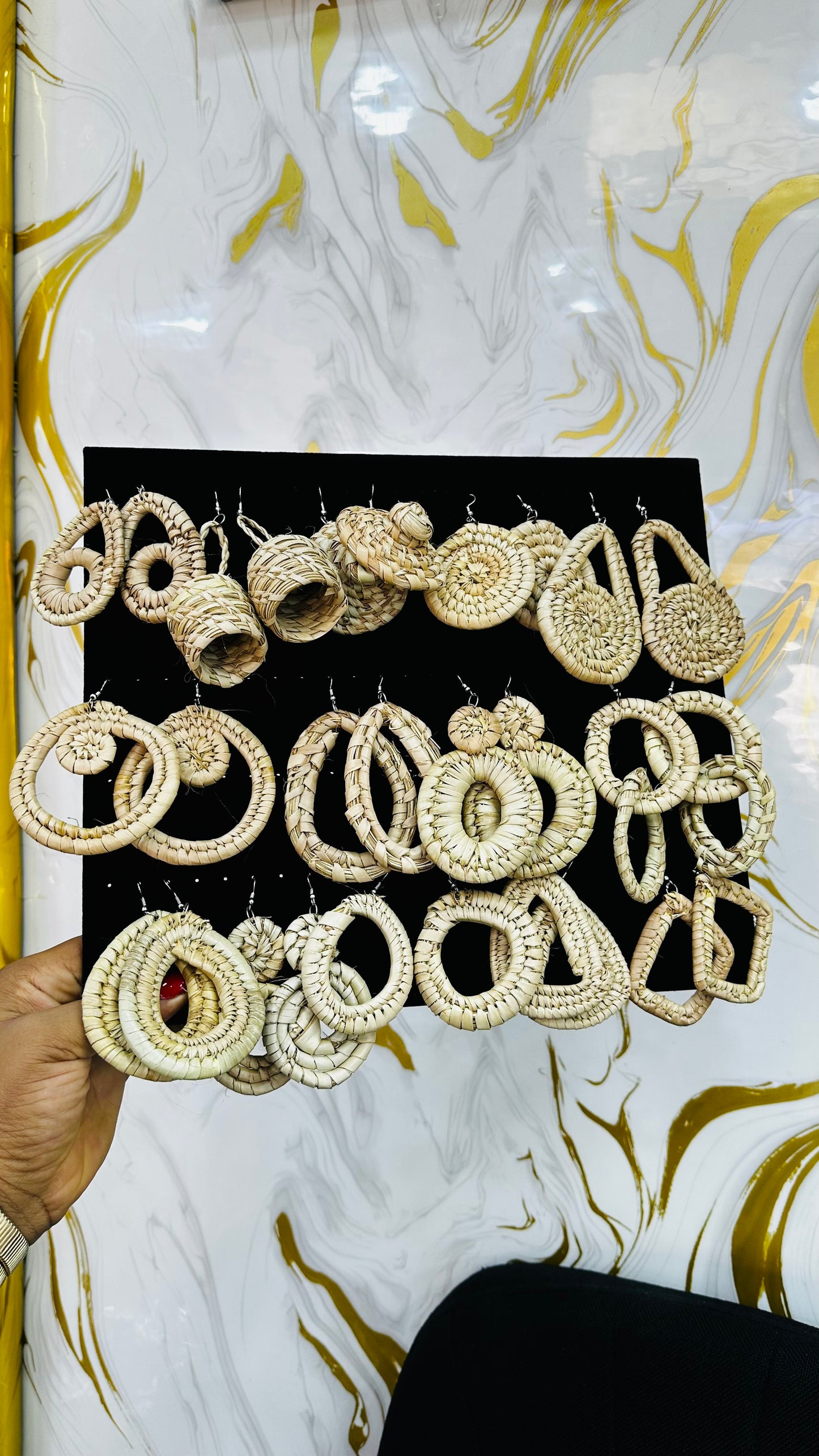 Rafia Bamboo Earrings
