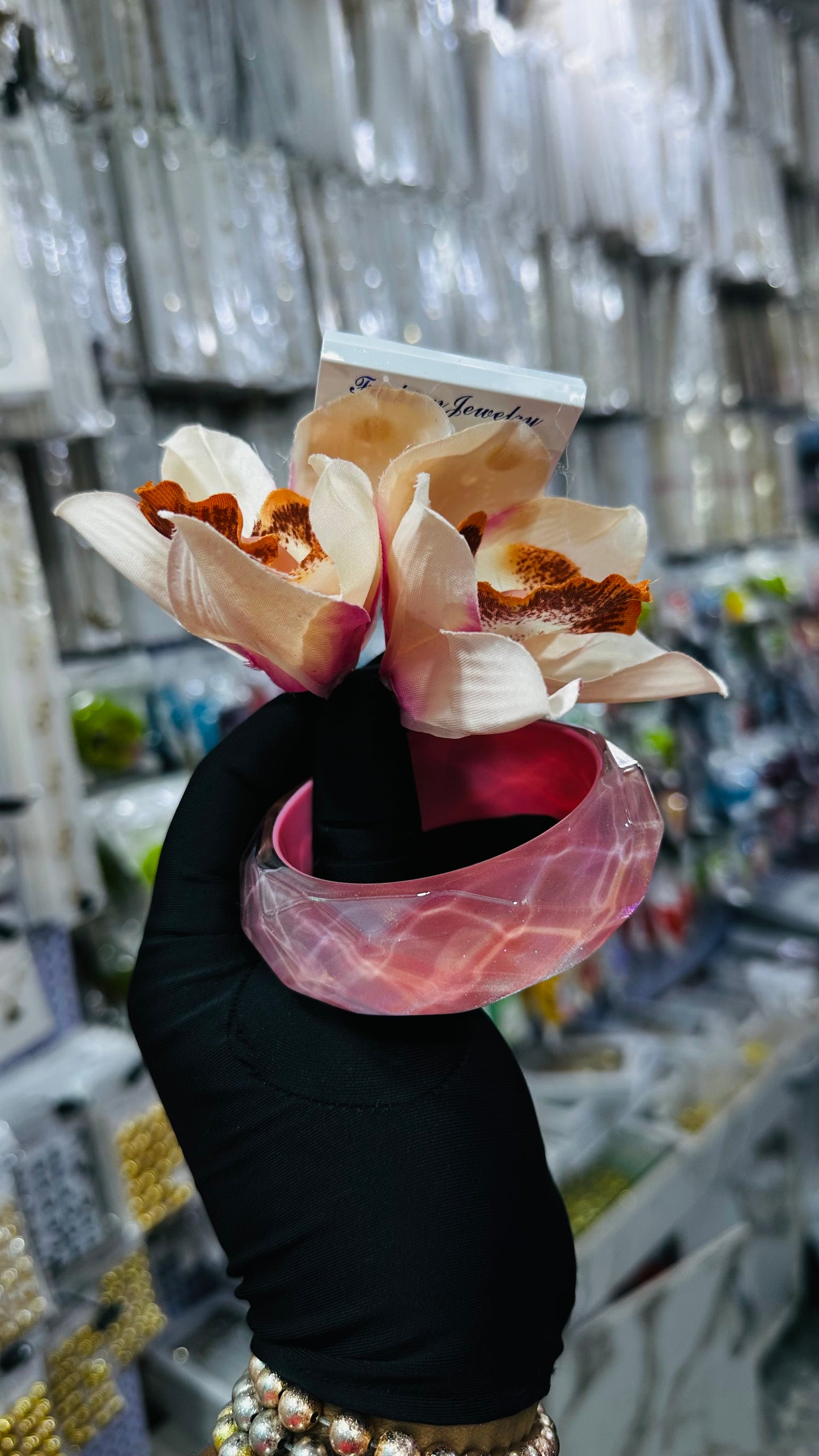 Ceramic Bangles & Floral Earrings