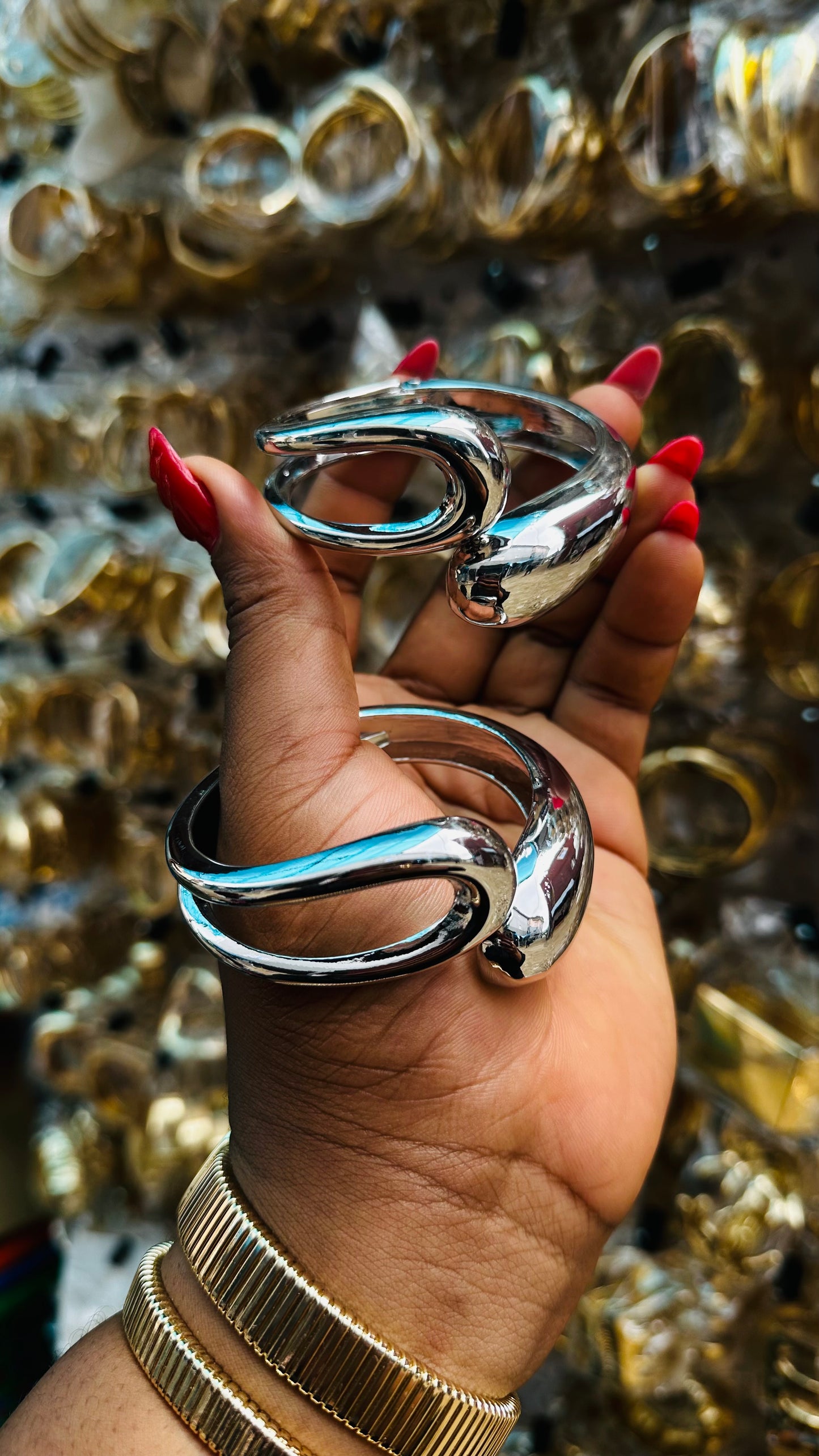 Chunky bangles (silver)