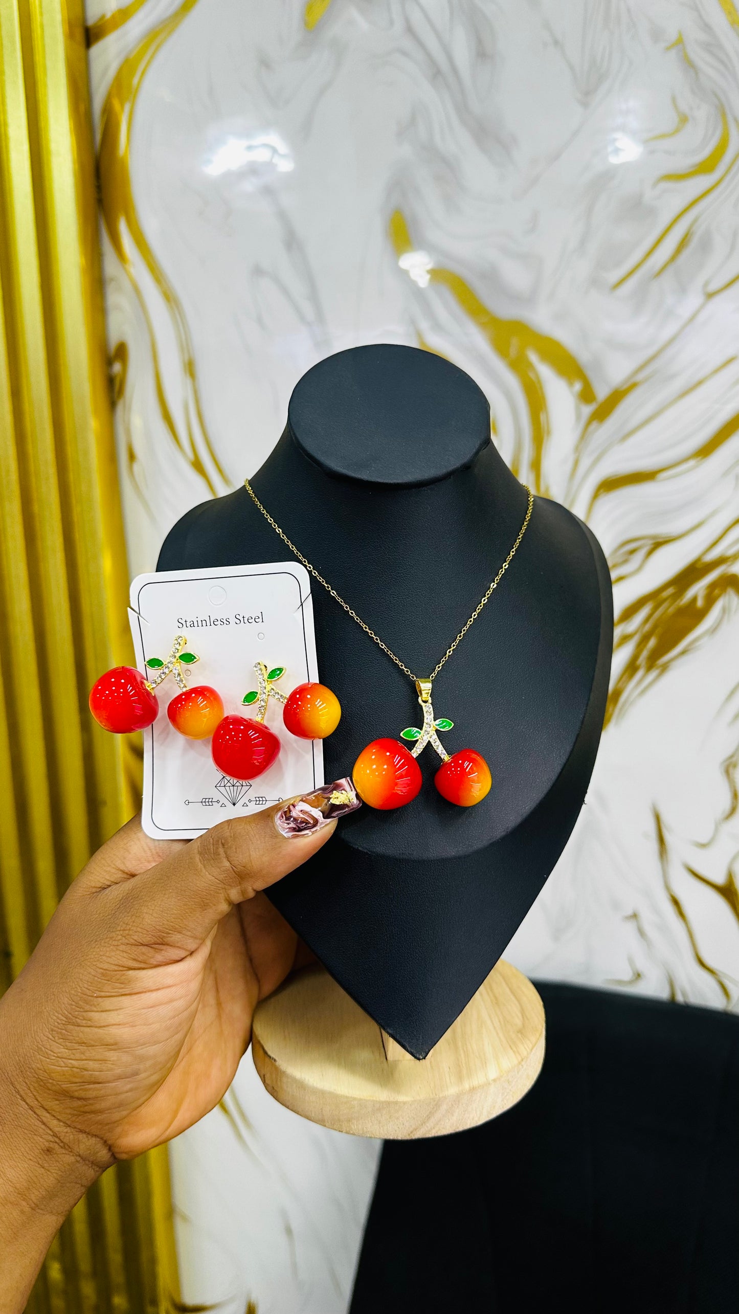 🍒Apple Cherry Jewelry Set