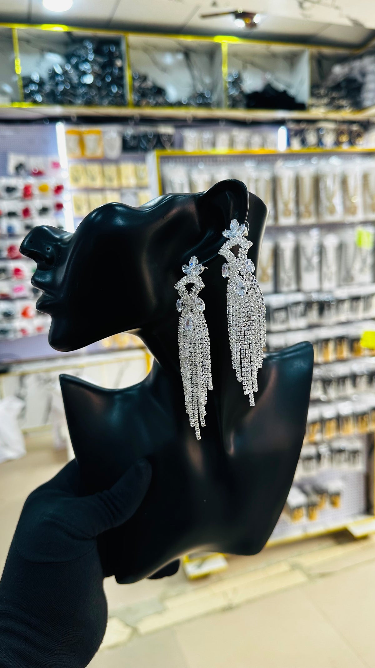 Bridal drop Zirconia Earrings (silver)