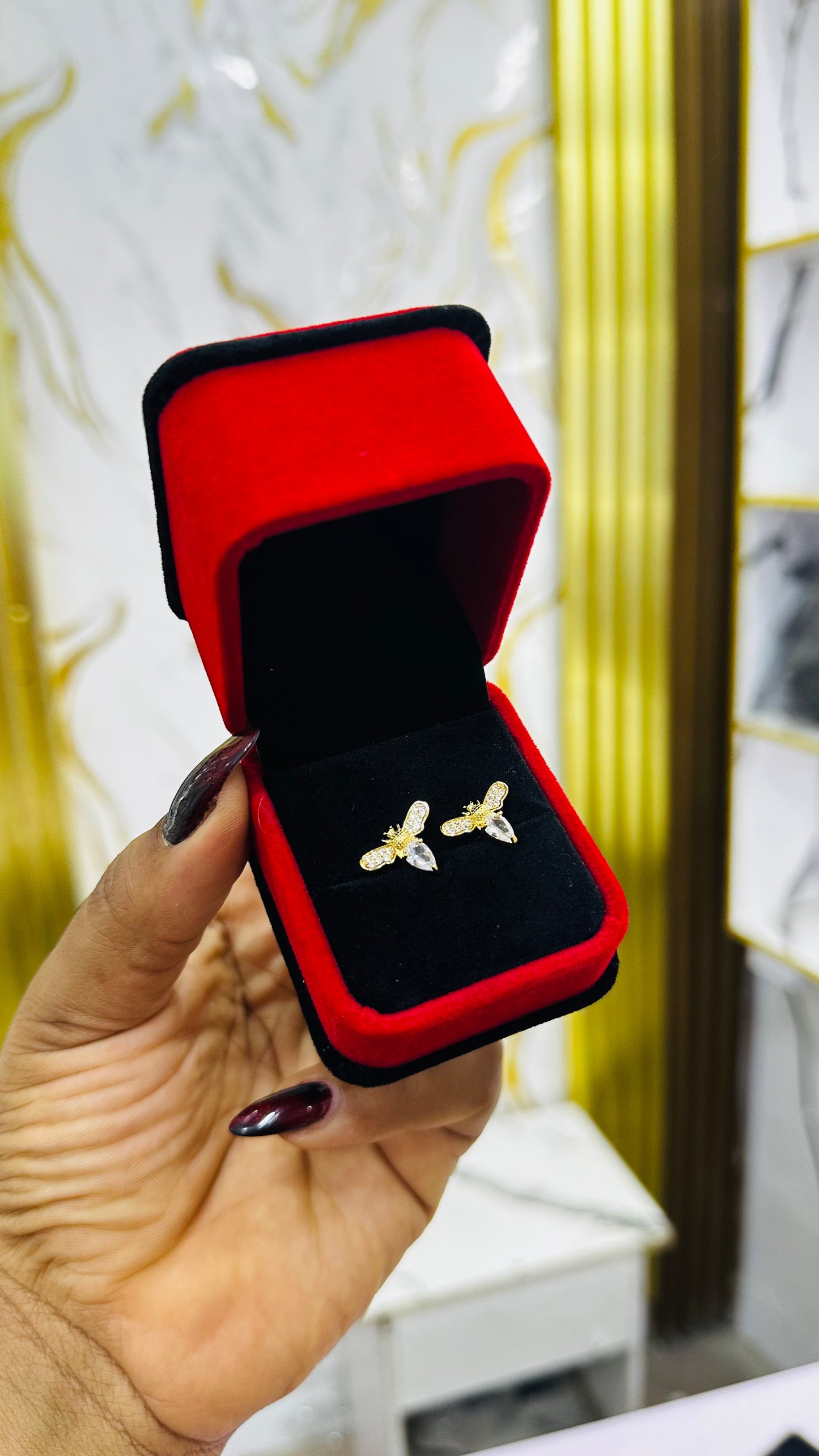 Zirconia pin Earrings