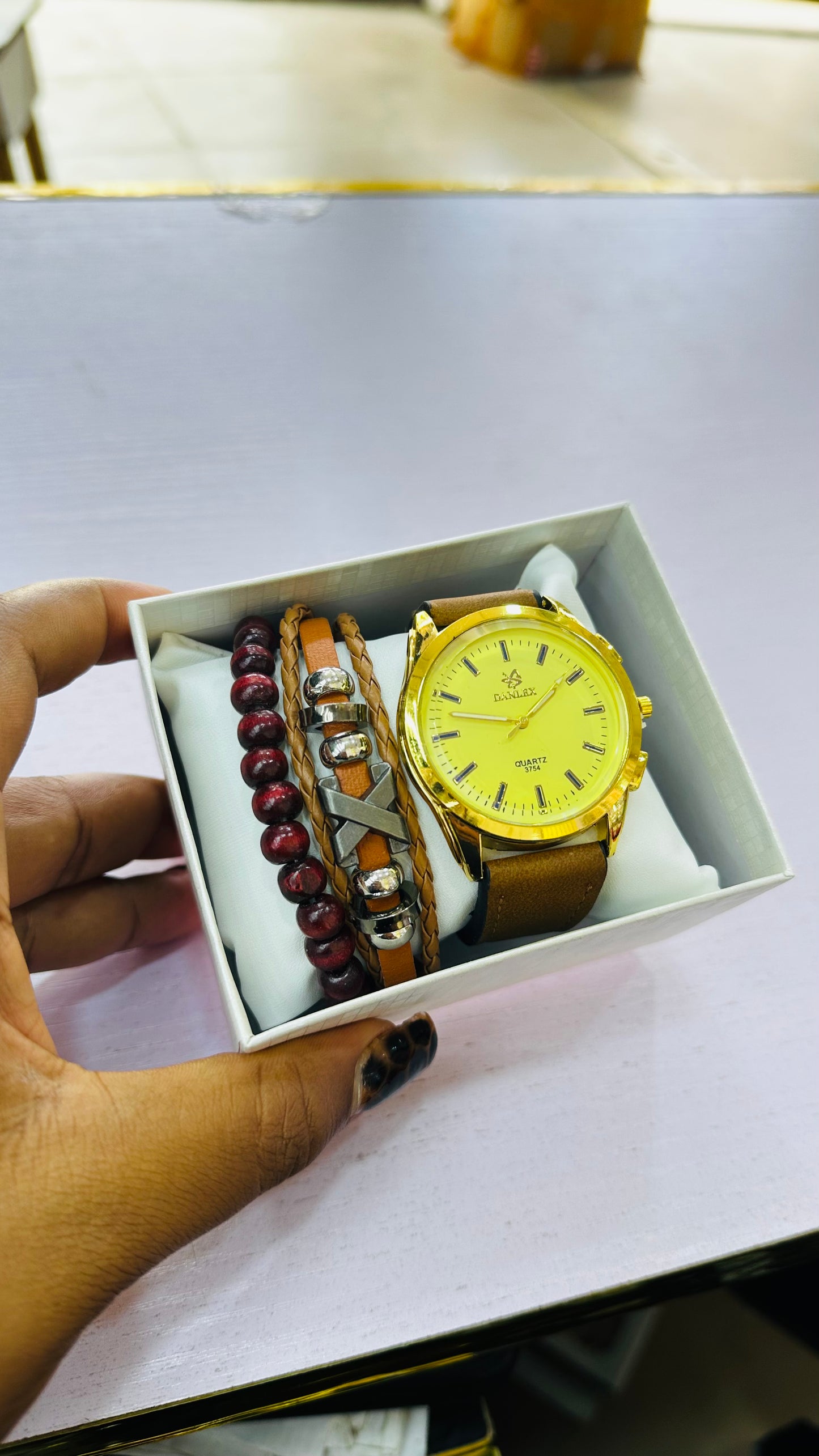 Leather Watch/Bracelet set